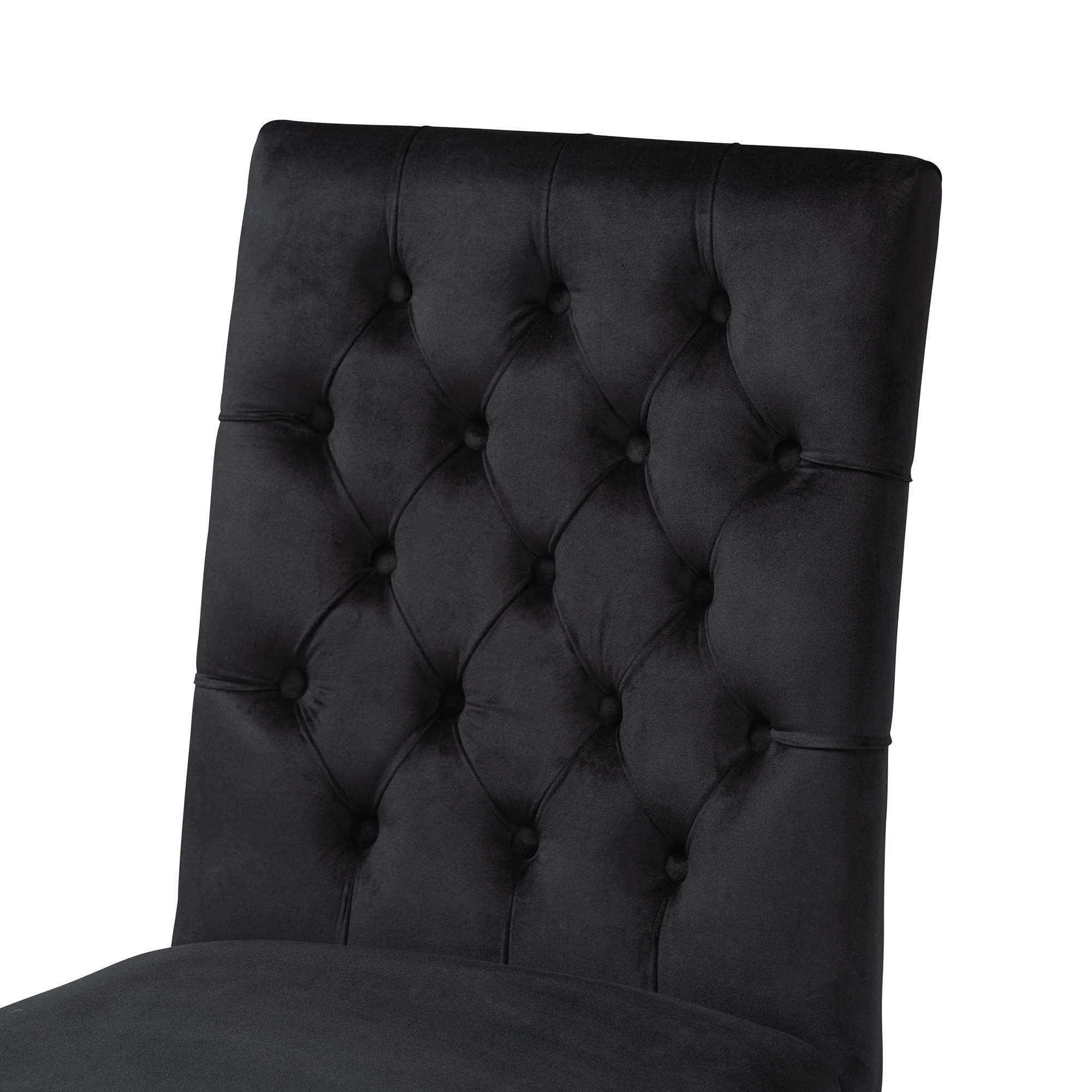Baxton Studio Caspera Contemporary Glam and Luxe Black Velvet Fabric and Gold Metal 2-Piece Dining Chair Set - Image 5
