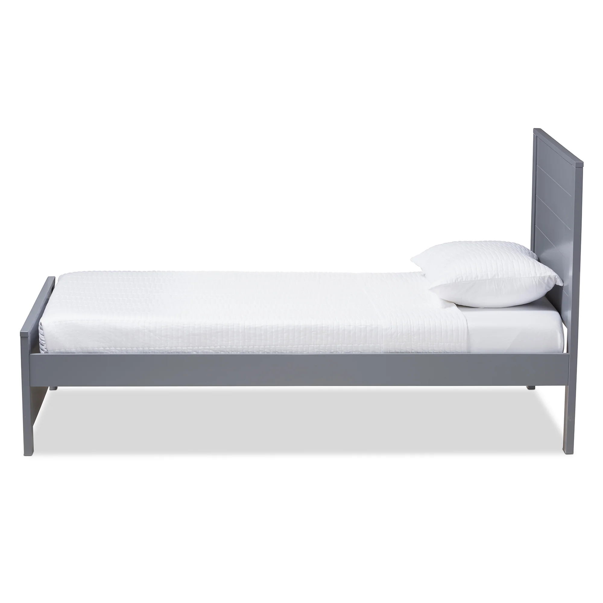 Baxton Studio Catalina Modern Classic Mission Style Grey-Finished Wood Twin Platform Bed - Image 3