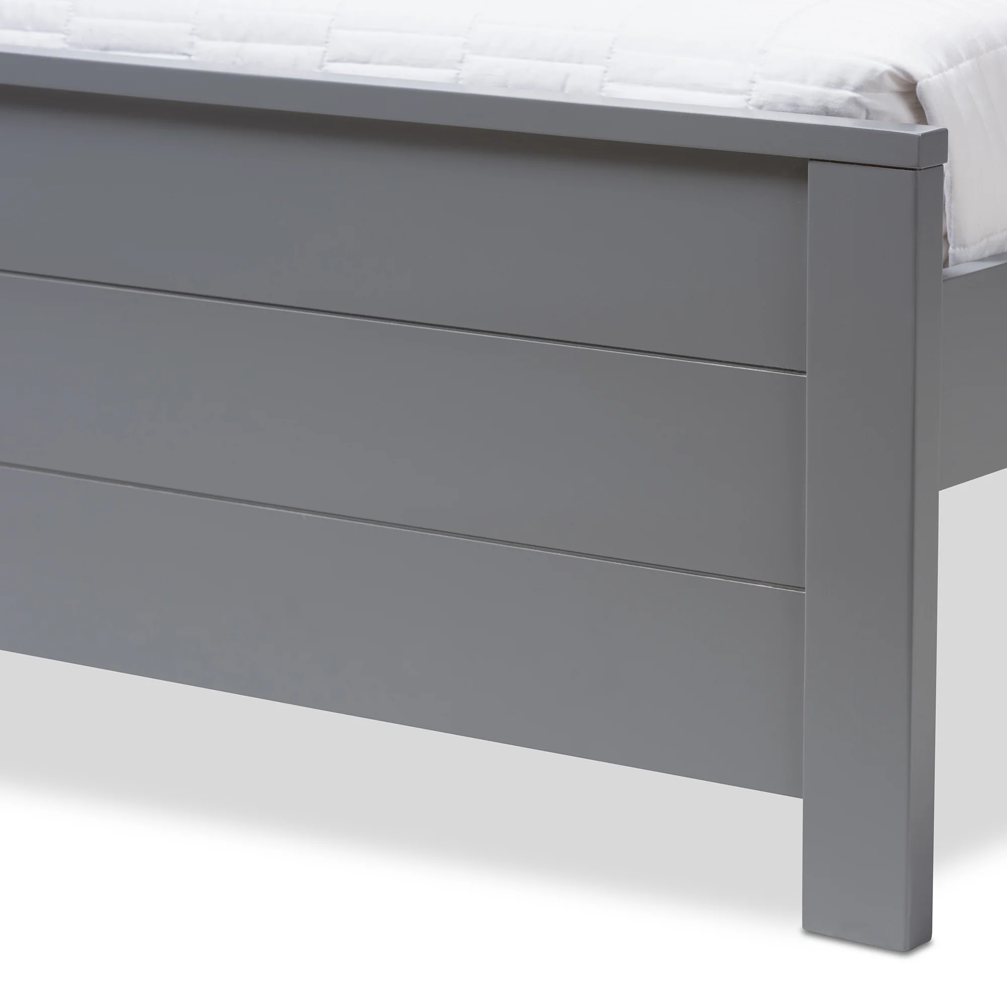 Baxton Studio Catalina Modern Classic Mission Style Grey-Finished Wood Twin Platform Bed - Image 6