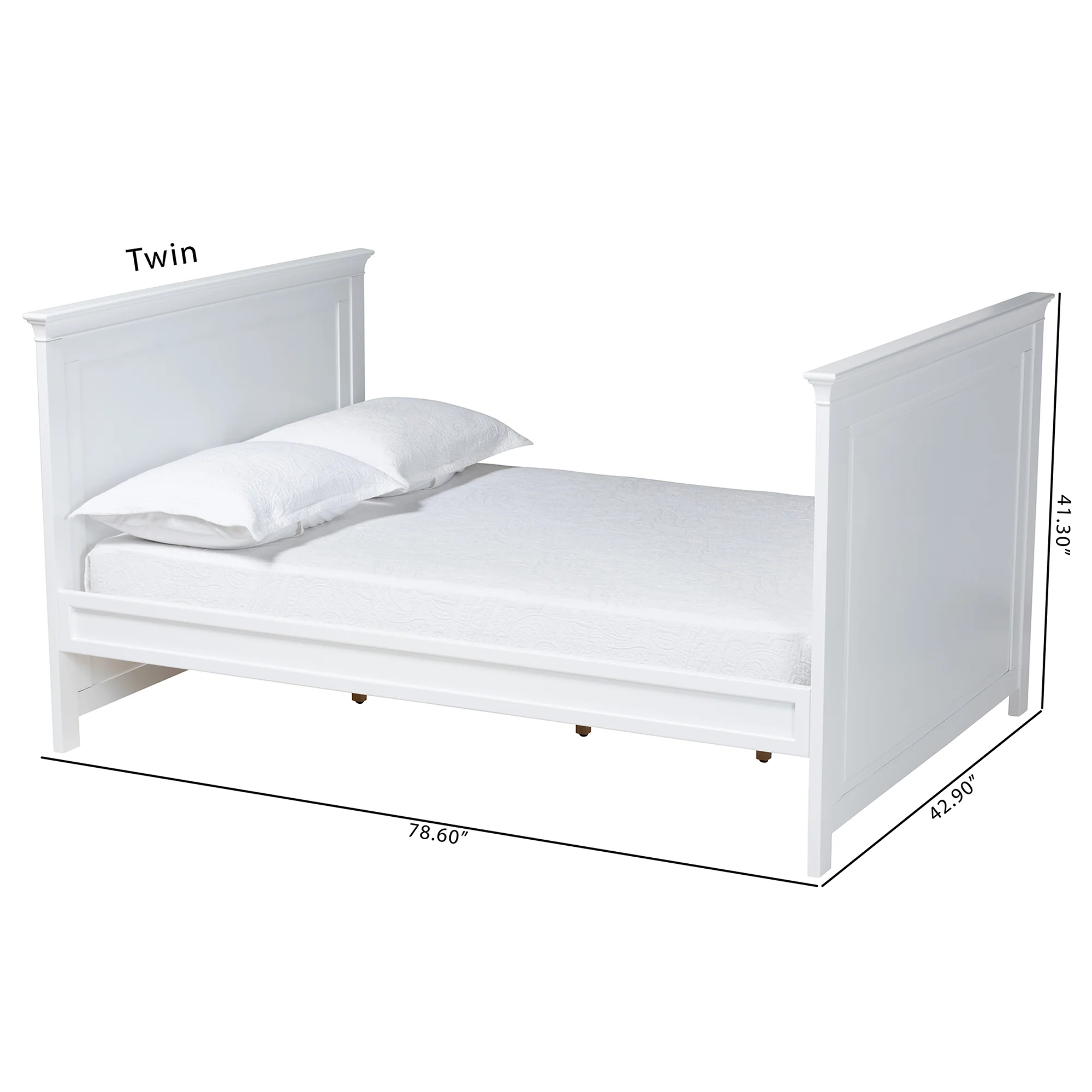 Baxton Studio Ceri Classic and Traditional White Finished Wood Twin Size Daybed - Image 9