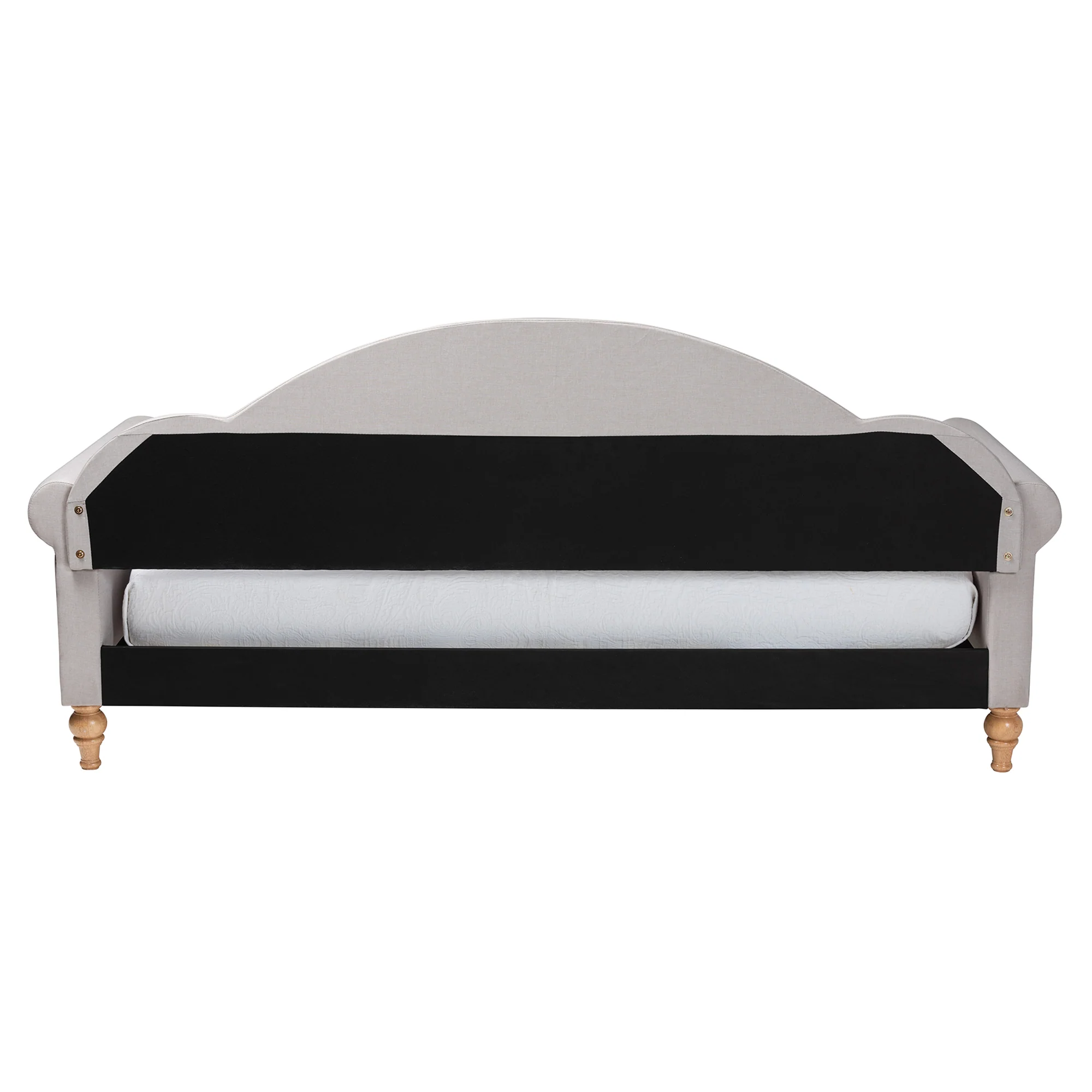 Baxton Studio Chaise Classic and Traditional Light Grey Fabric and Natural Brown Finished Wood Twin Size Daybed - Image 7