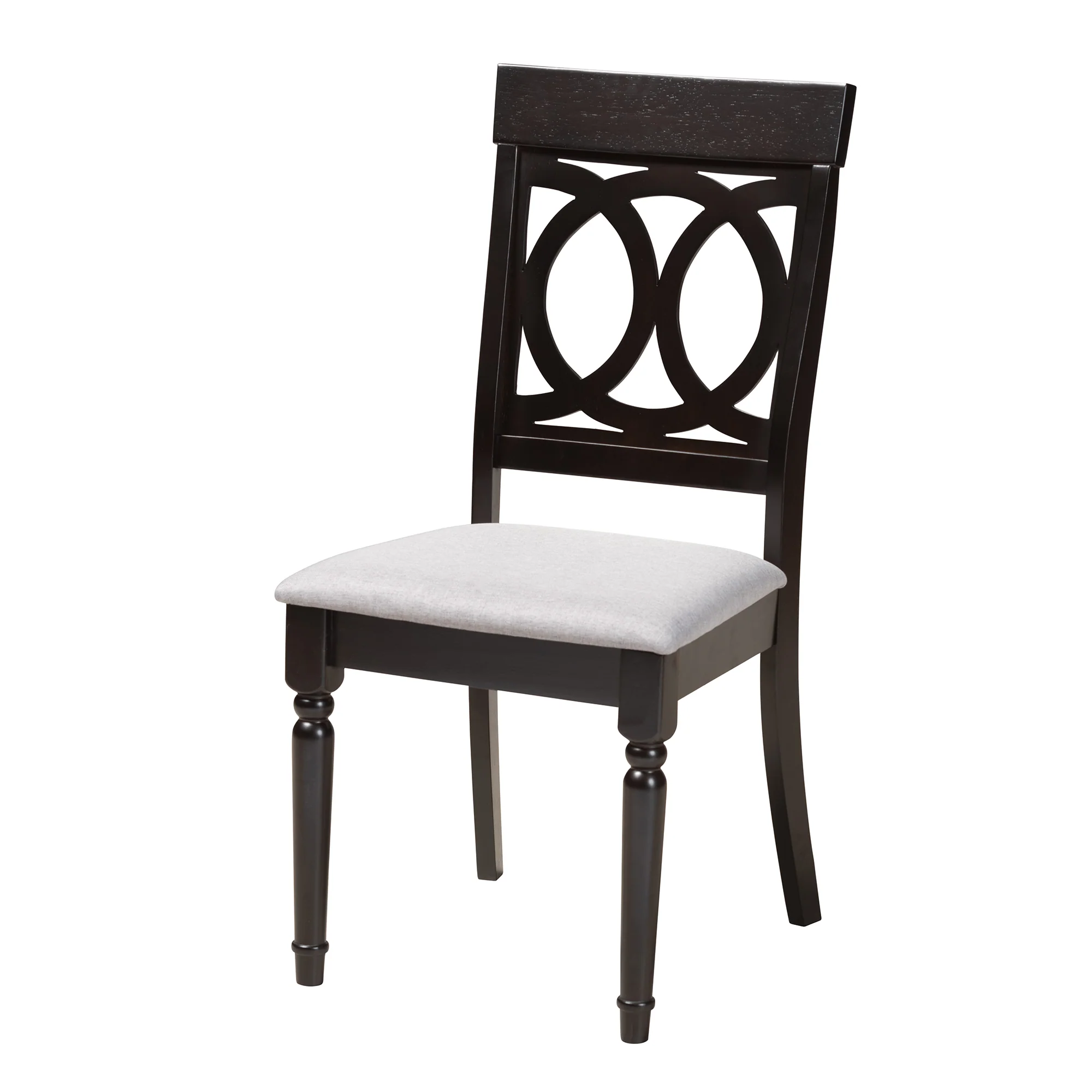Baxton Studio Charlottle Modern Grey Fabric and Dark Brown Finished Wood 5-Piece Dining Set - Image 5