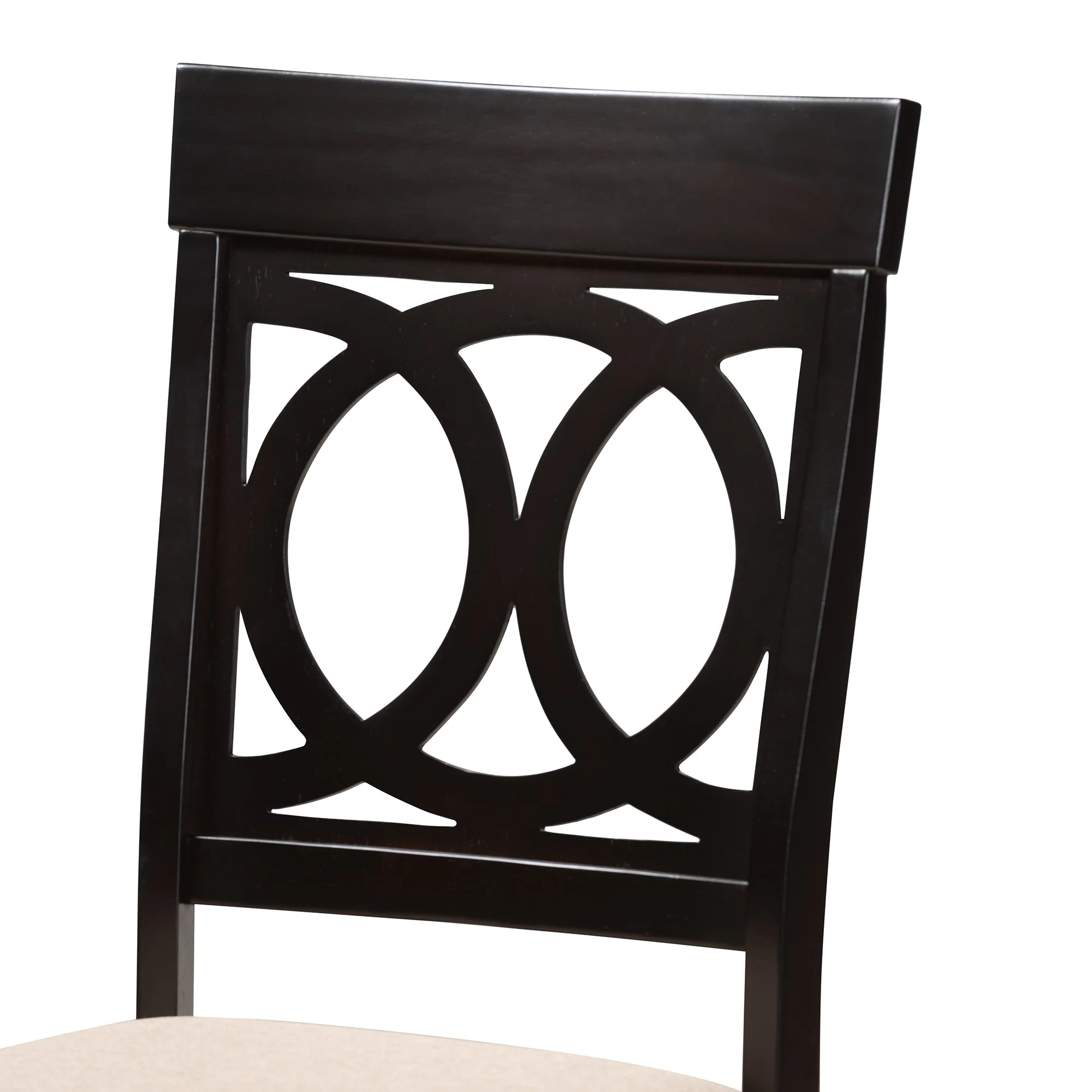 Baxton Studio Charlottle Modern Grey Fabric and Dark Brown Finished Wood 5-Piece Dining Set - Image 8