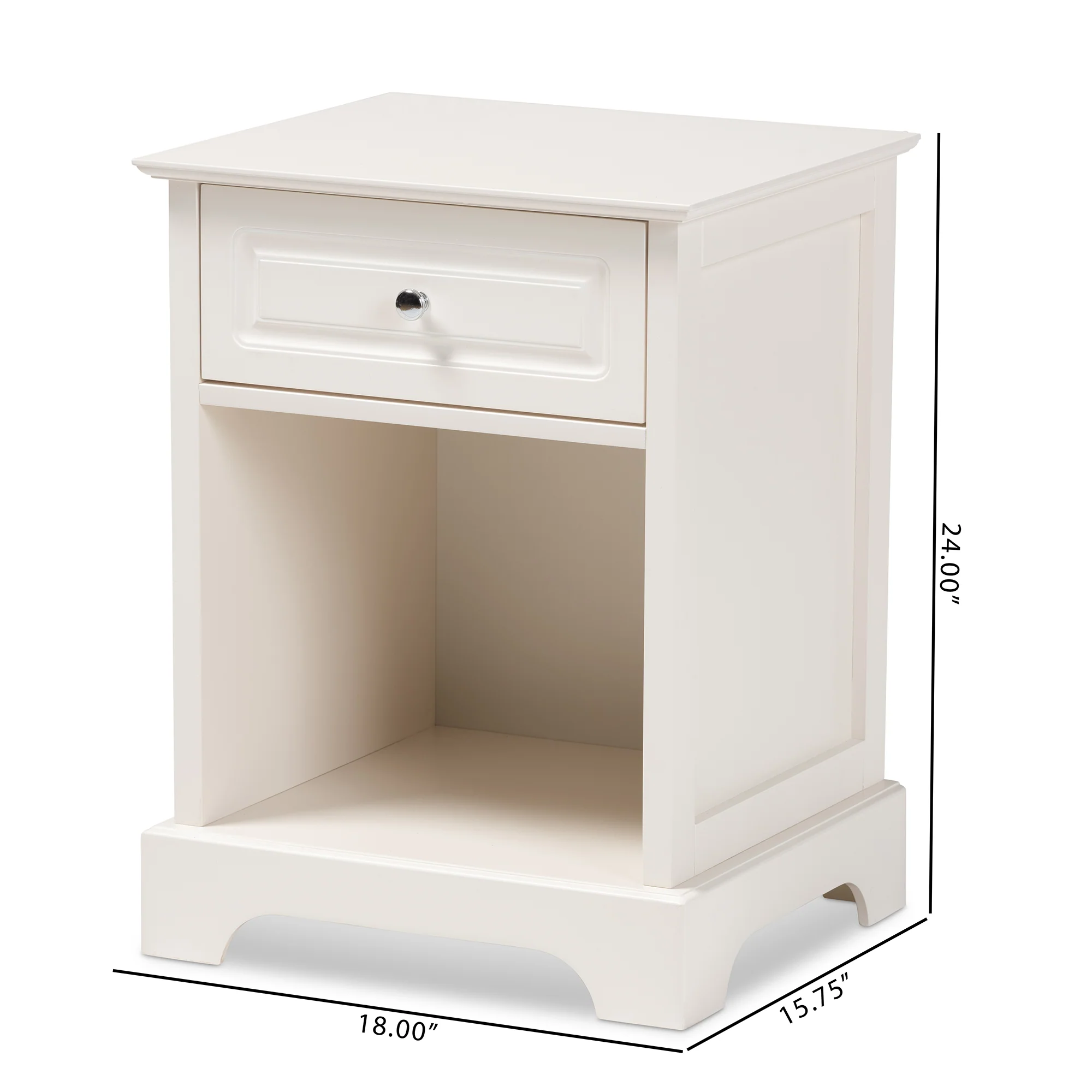 Baxton Studio Chase Modern Transitional Light Grey Finished 1-Drawer Wood End Table - Image 12