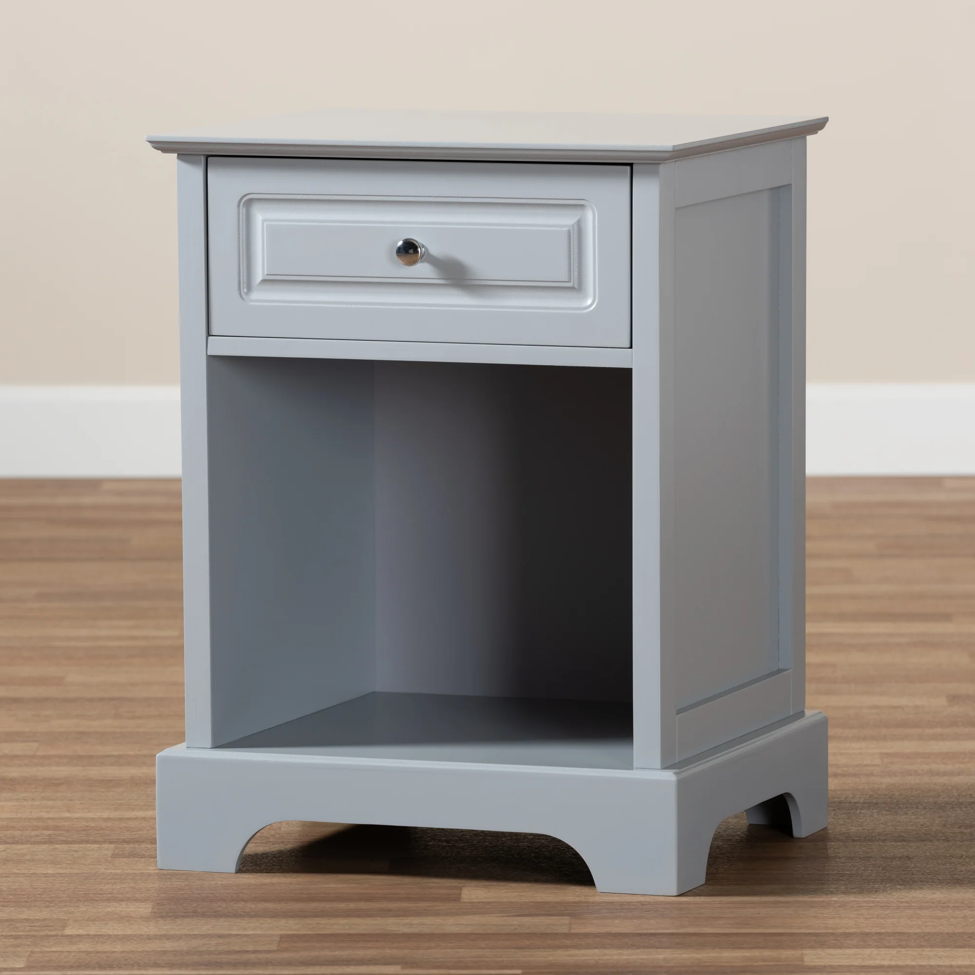 Baxton Studio Chase Modern Transitional Light Grey Finished 1-Drawer Wood End Table - Image 2