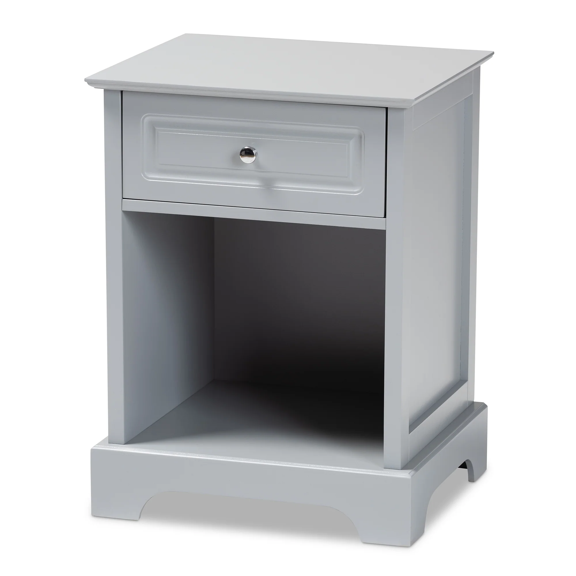 Baxton Studio Chase Modern Transitional Light Grey Finished 1-Drawer Wood End Table - Image 4