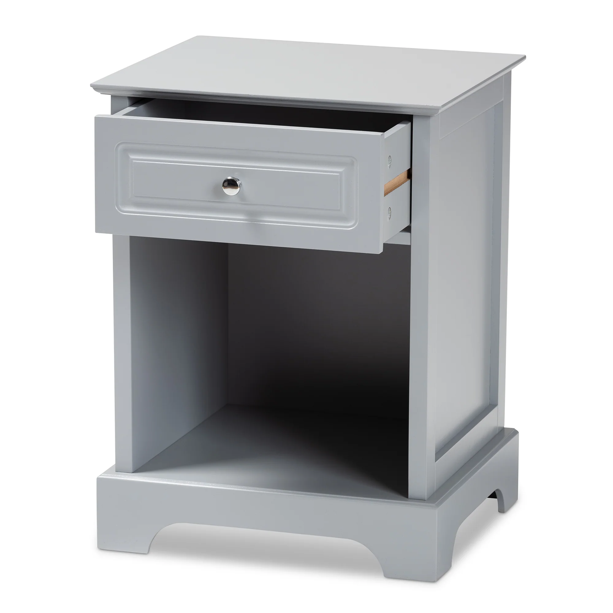 Baxton Studio Chase Modern Transitional Light Grey Finished 1-Drawer Wood End Table - Image 5