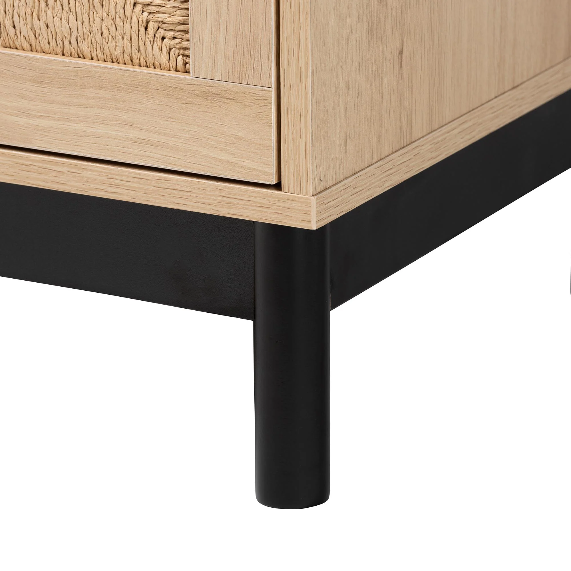 Baxton Studio Cherelle Mid-Century Modern Light Brown and Black 3-Drawer Storage Cabinet - Image 7