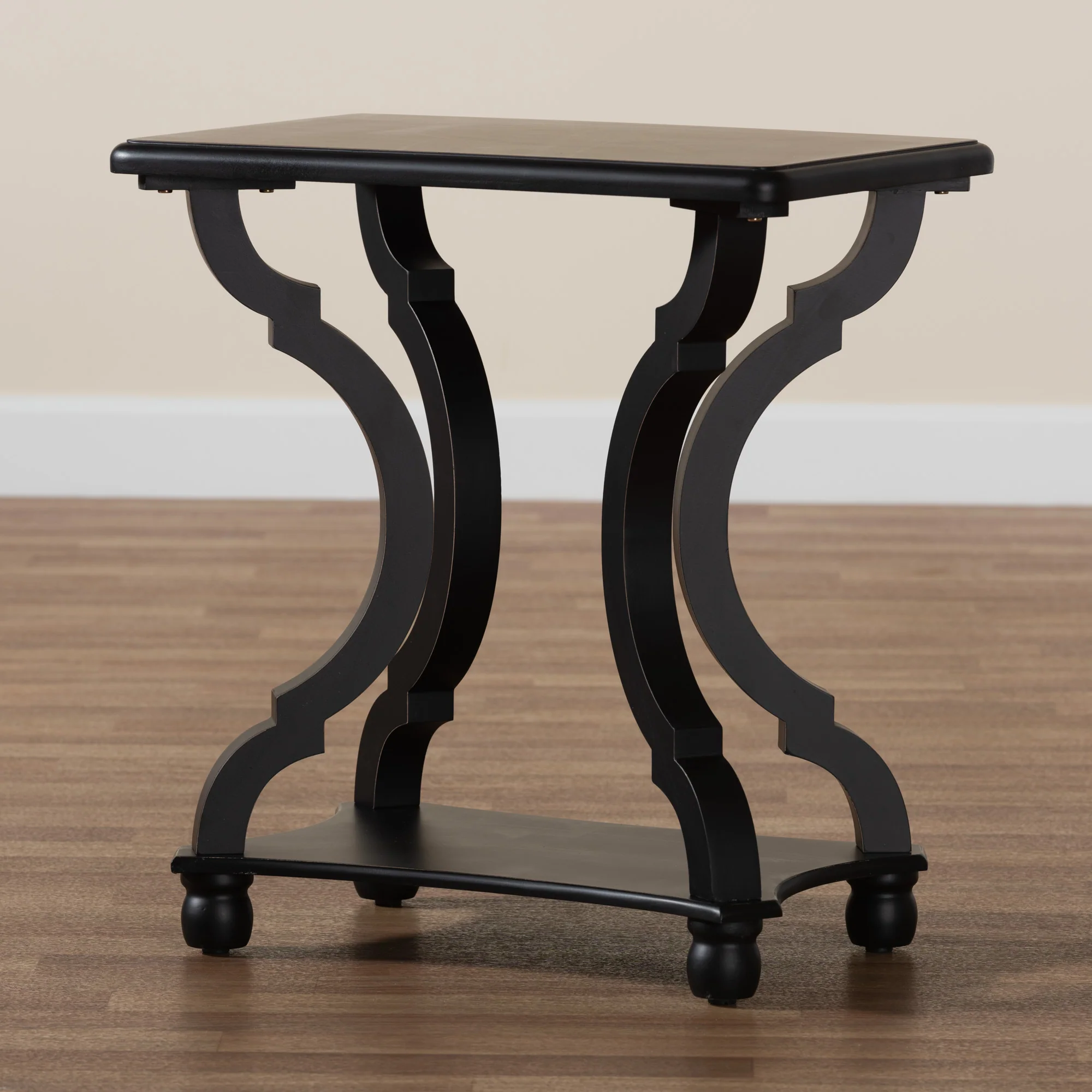 Baxton Studio Cianna Classic and Traditional Black Wood End Table - Image 2