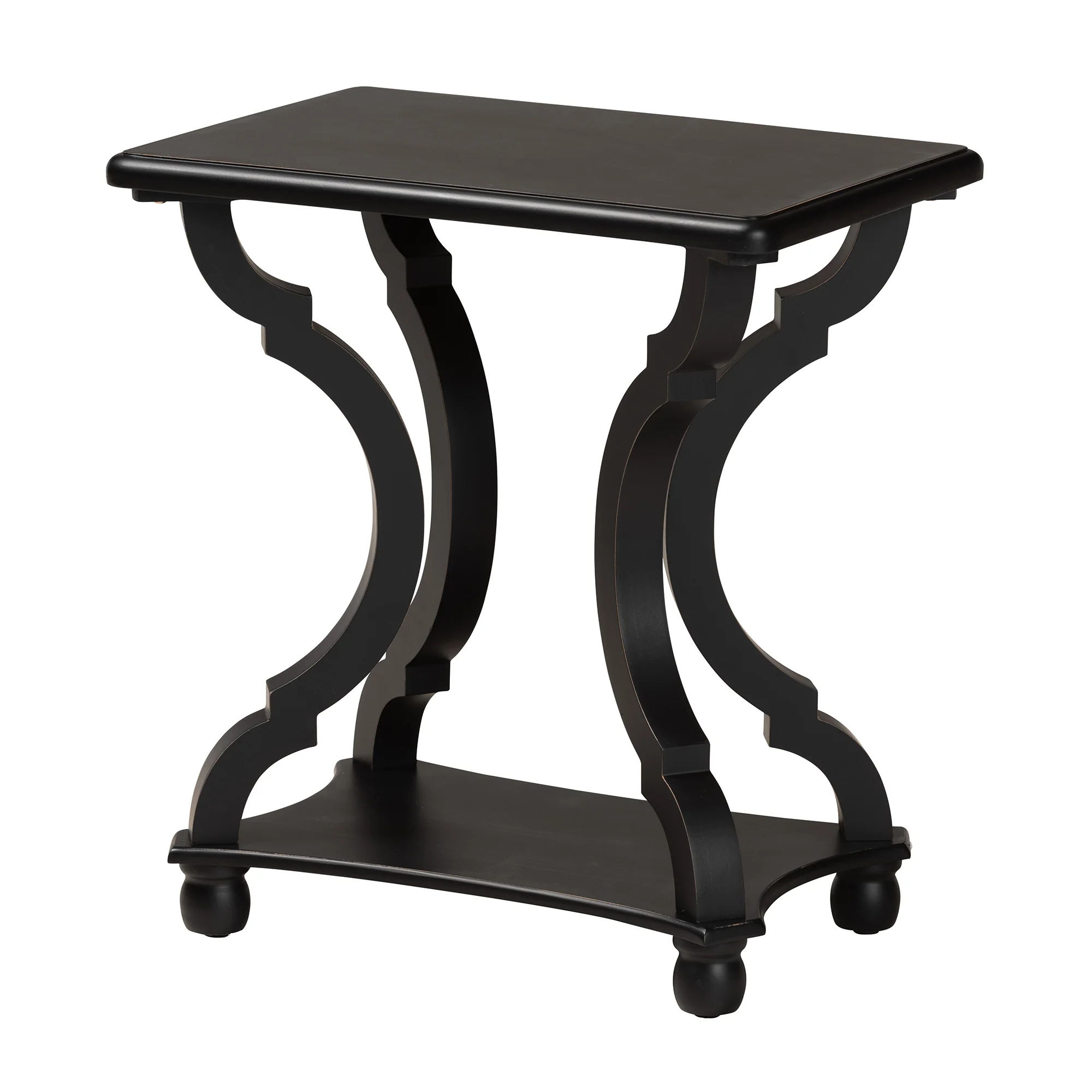 Baxton Studio Cianna Classic and Traditional Black Wood End Table - Image 4