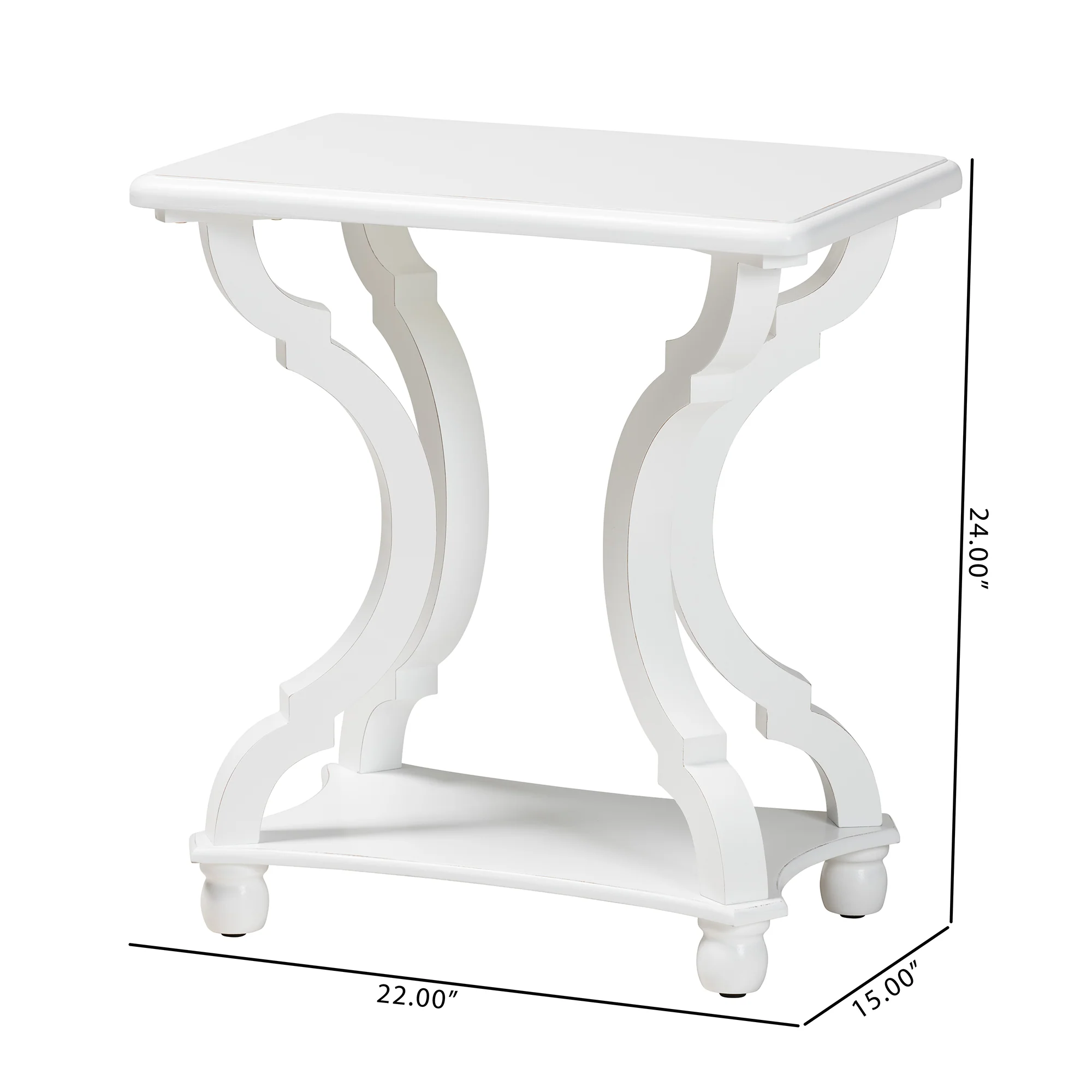Baxton Studio Cianna Classic and Traditional White Wood End Table - Image 8