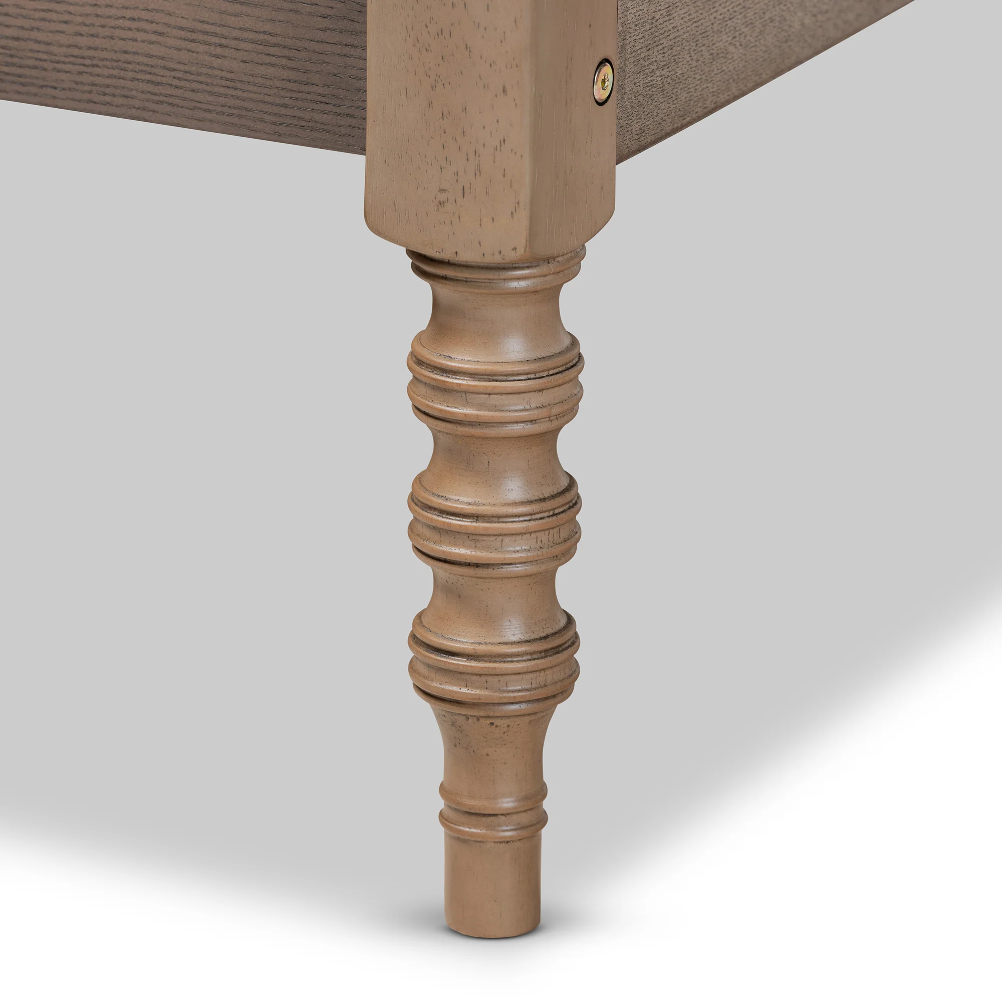 Baxton Studio Cielle French Bohemian Weathered Grey Oak Finished Wood King Size Platform Bed Frame - Image 5