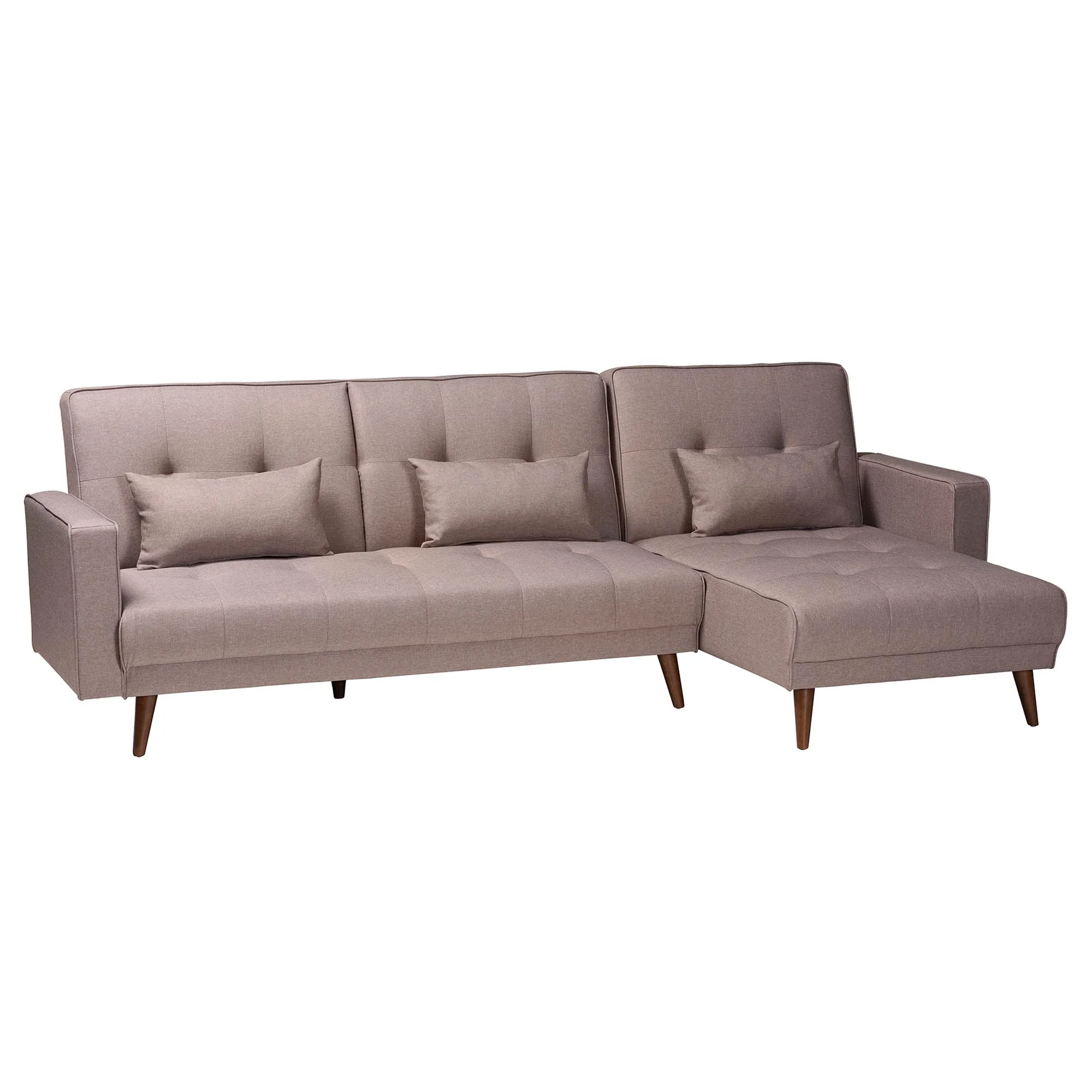Baxton Studio Claire Contemporary Clay Fabric Upholstered Convertible Sleeper Sofa - Image 2