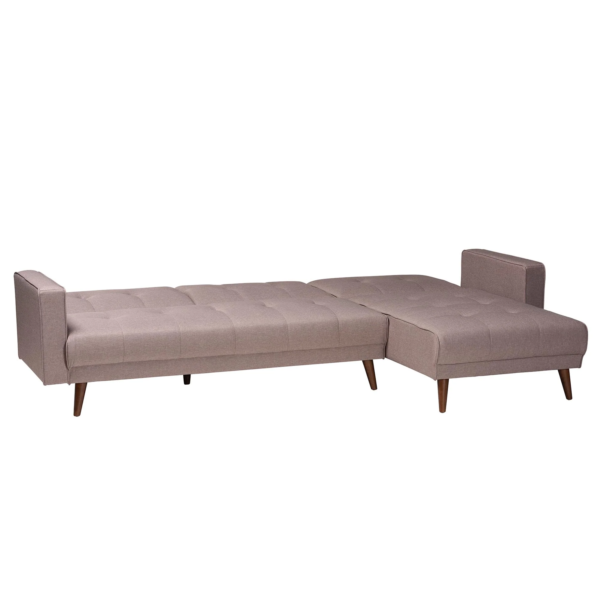 Baxton Studio Claire Contemporary Clay Fabric Upholstered Convertible Sleeper Sofa - Image 3