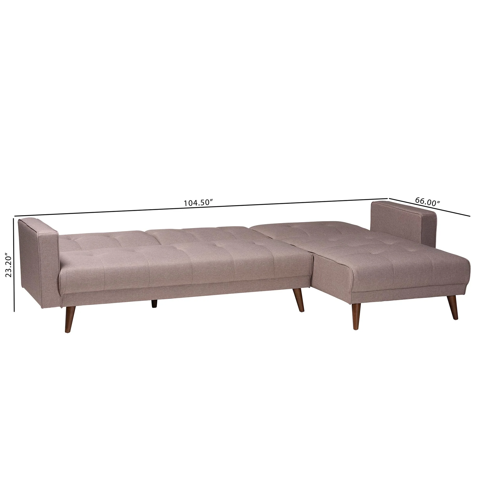 Baxton Studio Claire Contemporary Clay Fabric Upholstered Convertible Sleeper Sofa - Image 8