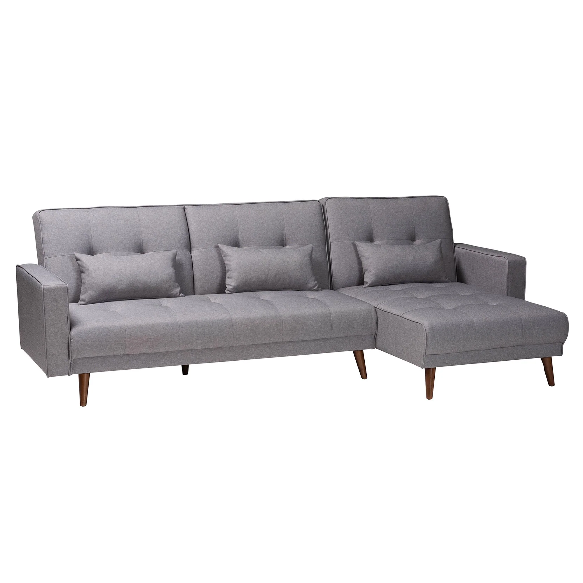 Baxton Studio Claire Contemporary Slate Fabric Upholstered Convertible Sleeper Sofa - Image 2