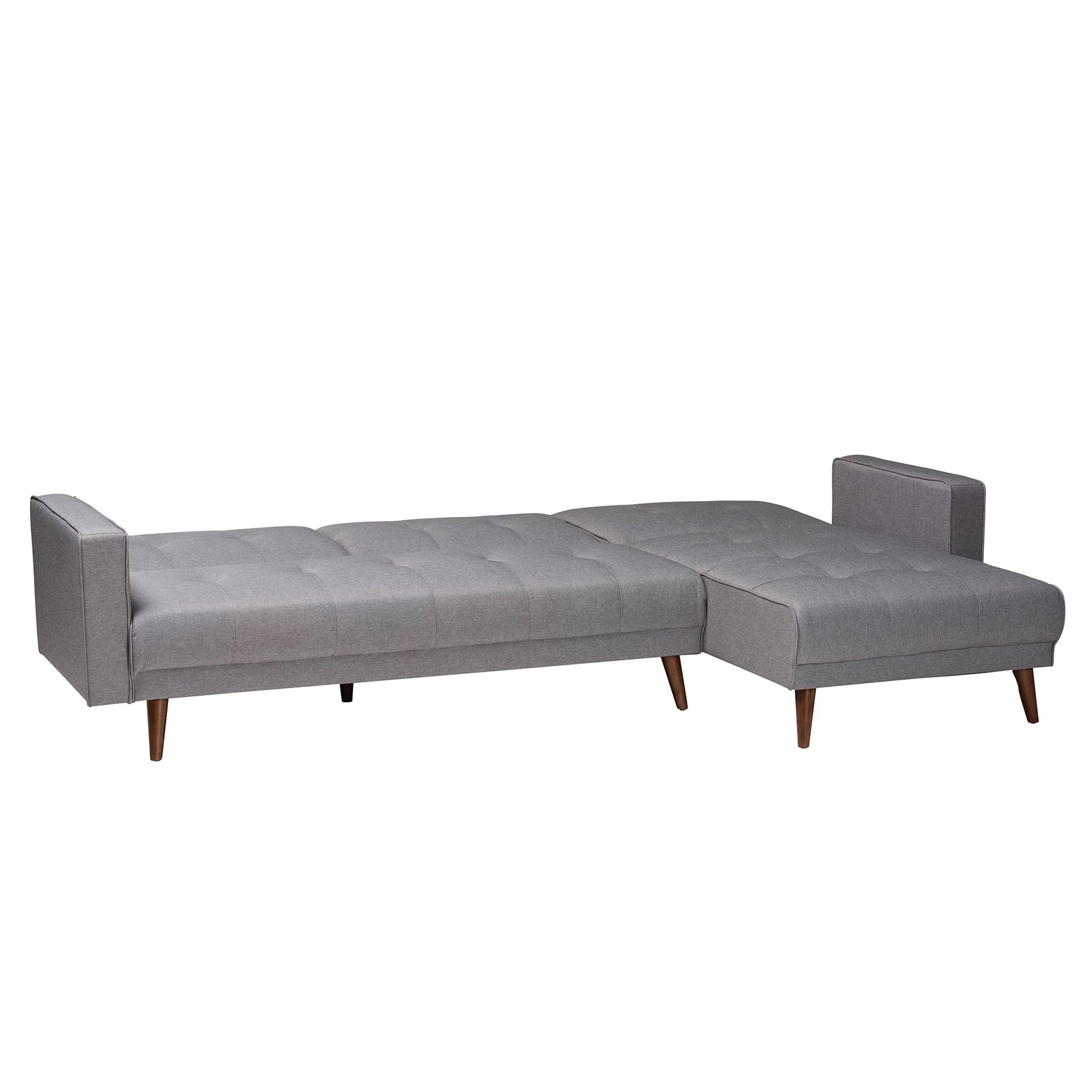 Baxton Studio Claire Contemporary Slate Fabric Upholstered Convertible Sleeper Sofa - Image 3
