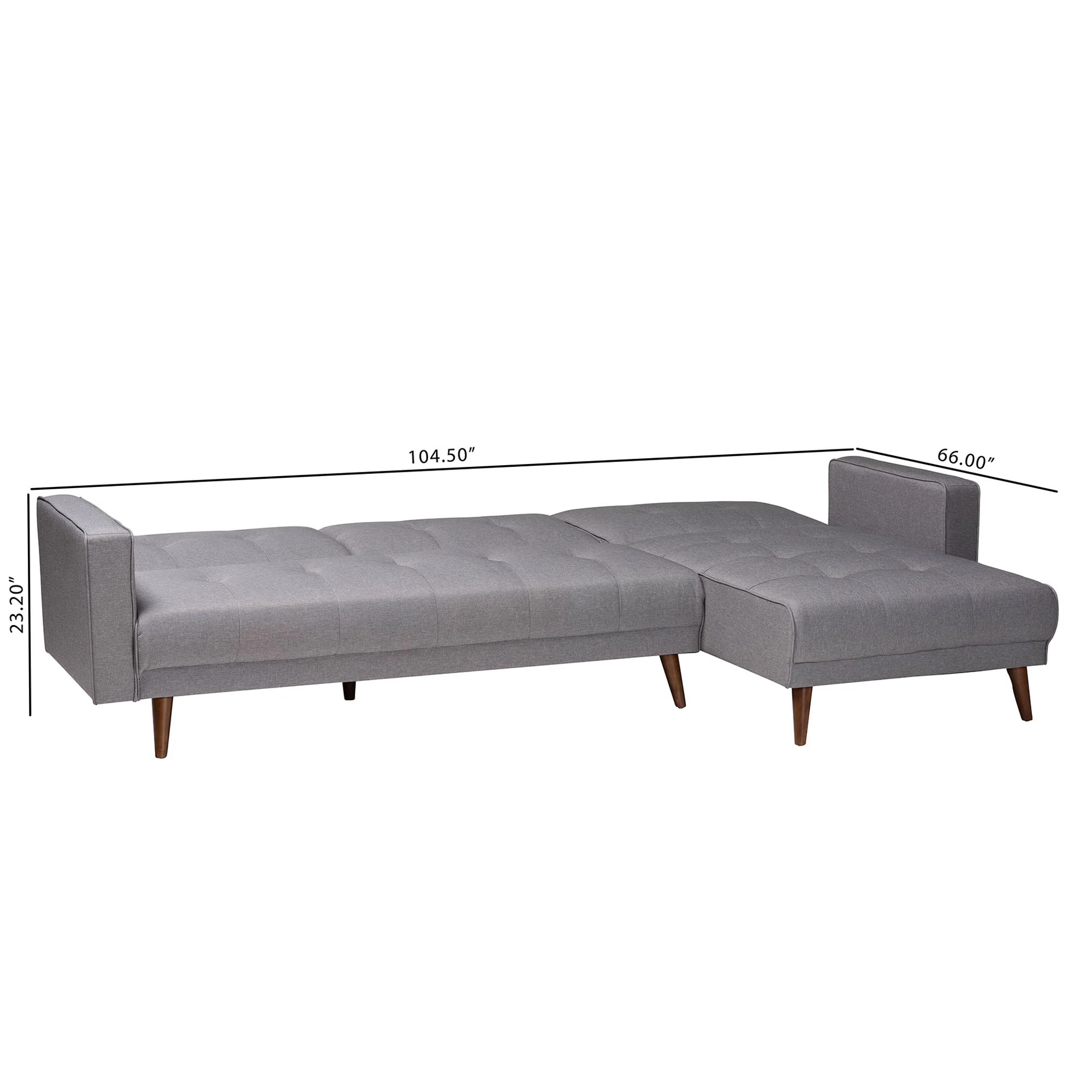 Baxton Studio Claire Contemporary Slate Fabric Upholstered Convertible Sleeper Sofa - Image 8