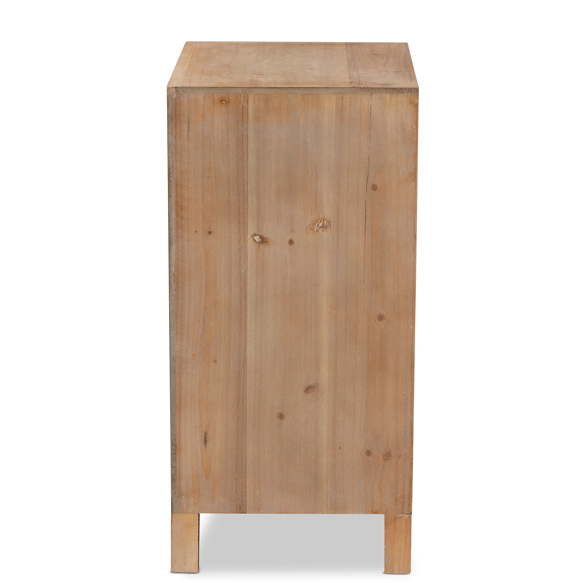Baxton Studio Clement Rustic Transitional Medium Oak Finished 1-Door and 1-Drawer Wood Spindle End Table - Image 7