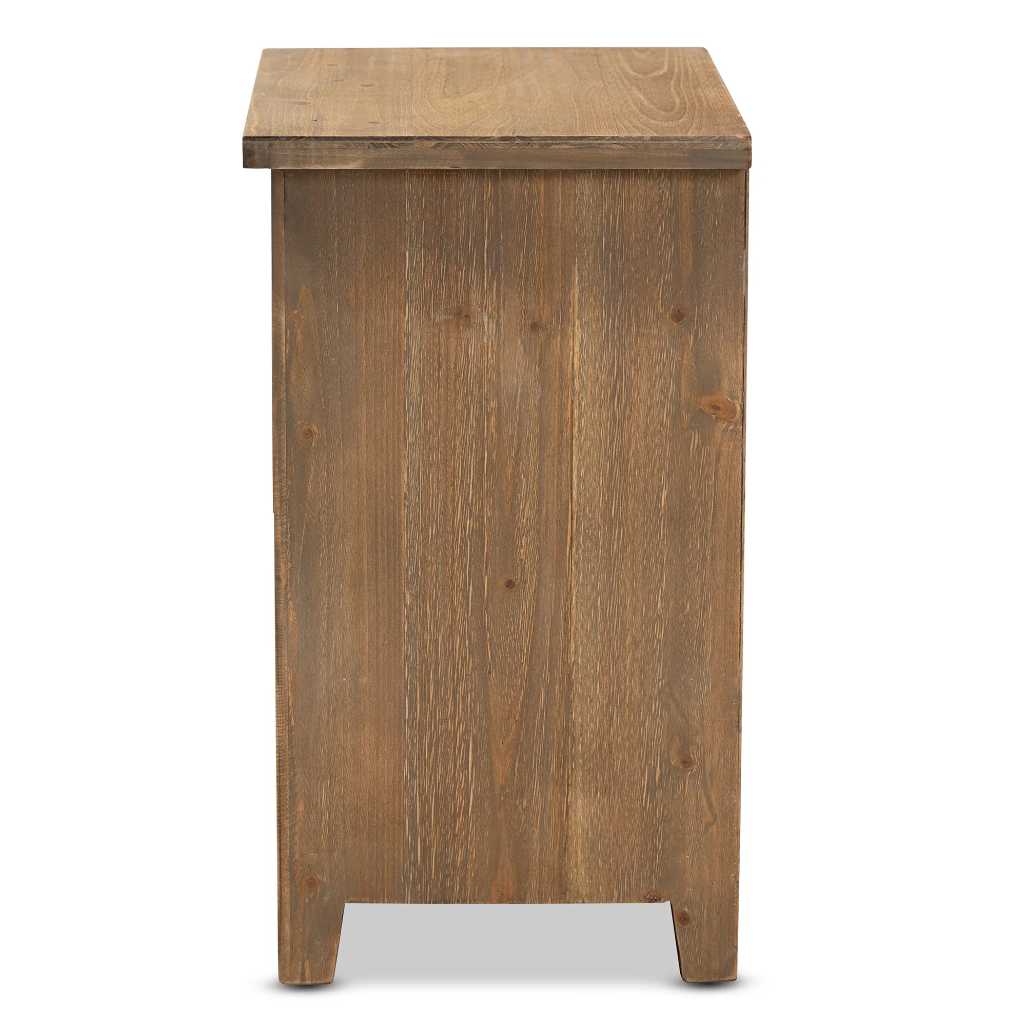Baxton Studio Clement Rustic Transitional Medium Oak Finished 2-Drawer Wood Spindle End Table - Image 7