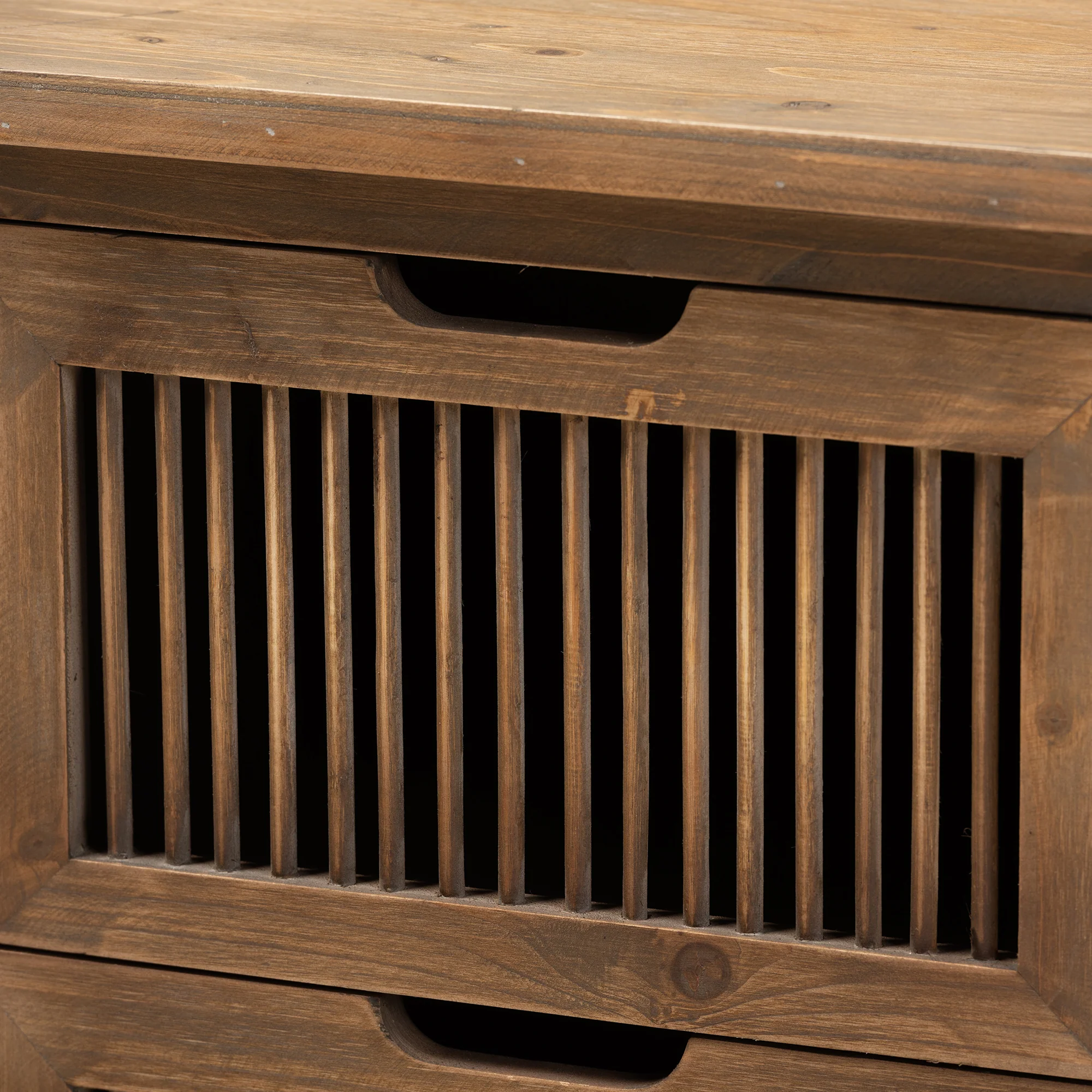 Baxton Studio Clement Rustic Transitional Medium Oak Finished 2-Drawer Wood Spindle End Table - Image 8