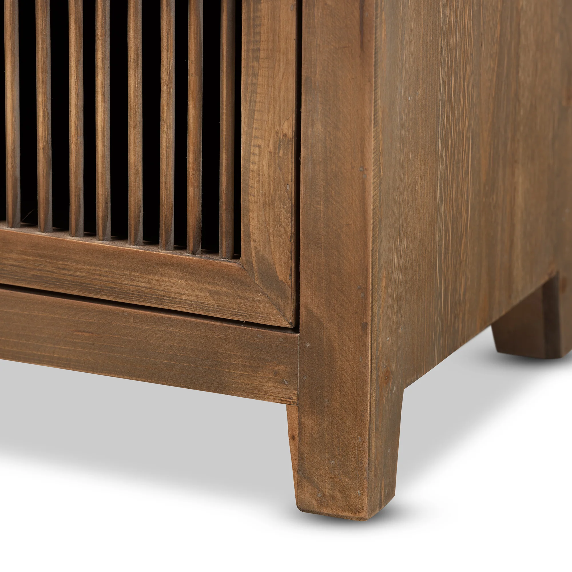 Baxton Studio Clement Rustic Transitional Medium Oak Finished 2-Drawer Wood Spindle End Table - Image 9