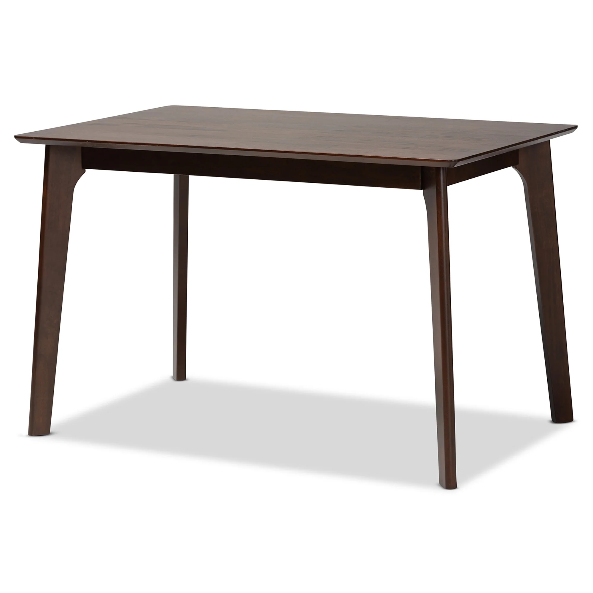 Baxton Studio Coretta Mid-Century Modern Warm Grey Fabric and Dark Brown Finished Wood 5-Piece Dining Set - Image 6