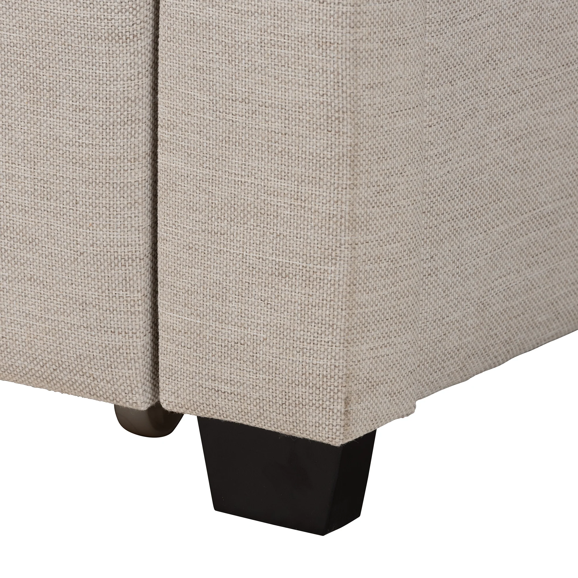 Baxton Studio Coronado Mid-Century Modern Transitional Beige Fabric Queen Size 3-Drawer Storage Platform Bed - Image 10