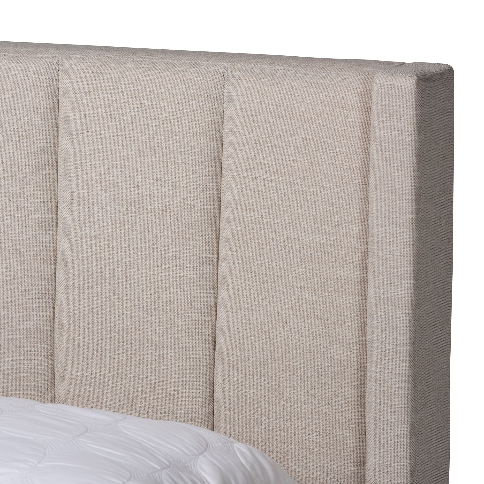 Baxton Studio Coronado Mid-Century Modern Transitional Beige Fabric Queen Size 3-Drawer Storage Platform Bed - Image 7