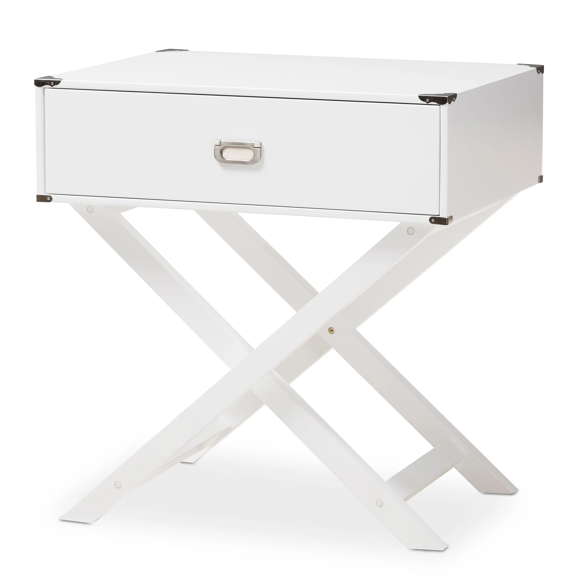 Baxton Studio Curtice Modern And Contemporary White 1-Drawer Wooden End Table - Image 2