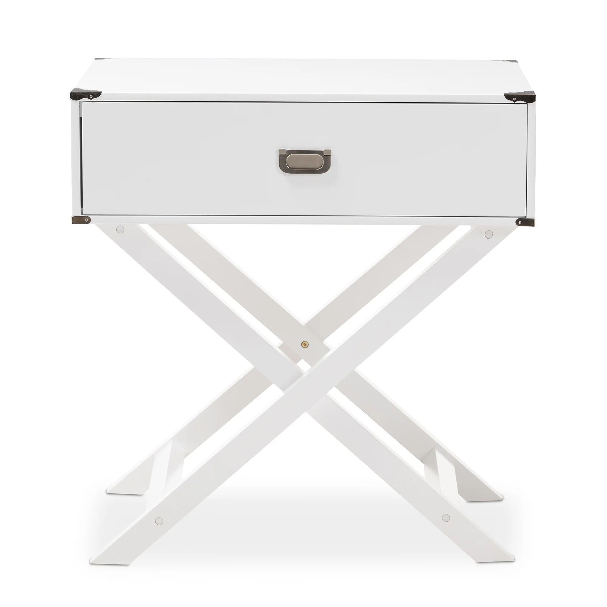Baxton Studio Curtice Modern And Contemporary White 1-Drawer Wooden End Table - Image 4