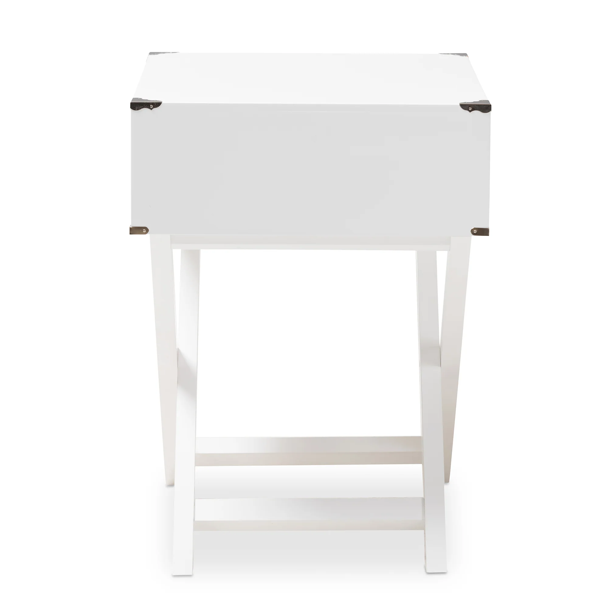 Baxton Studio Curtice Modern And Contemporary White 1-Drawer Wooden End Table - Image 5