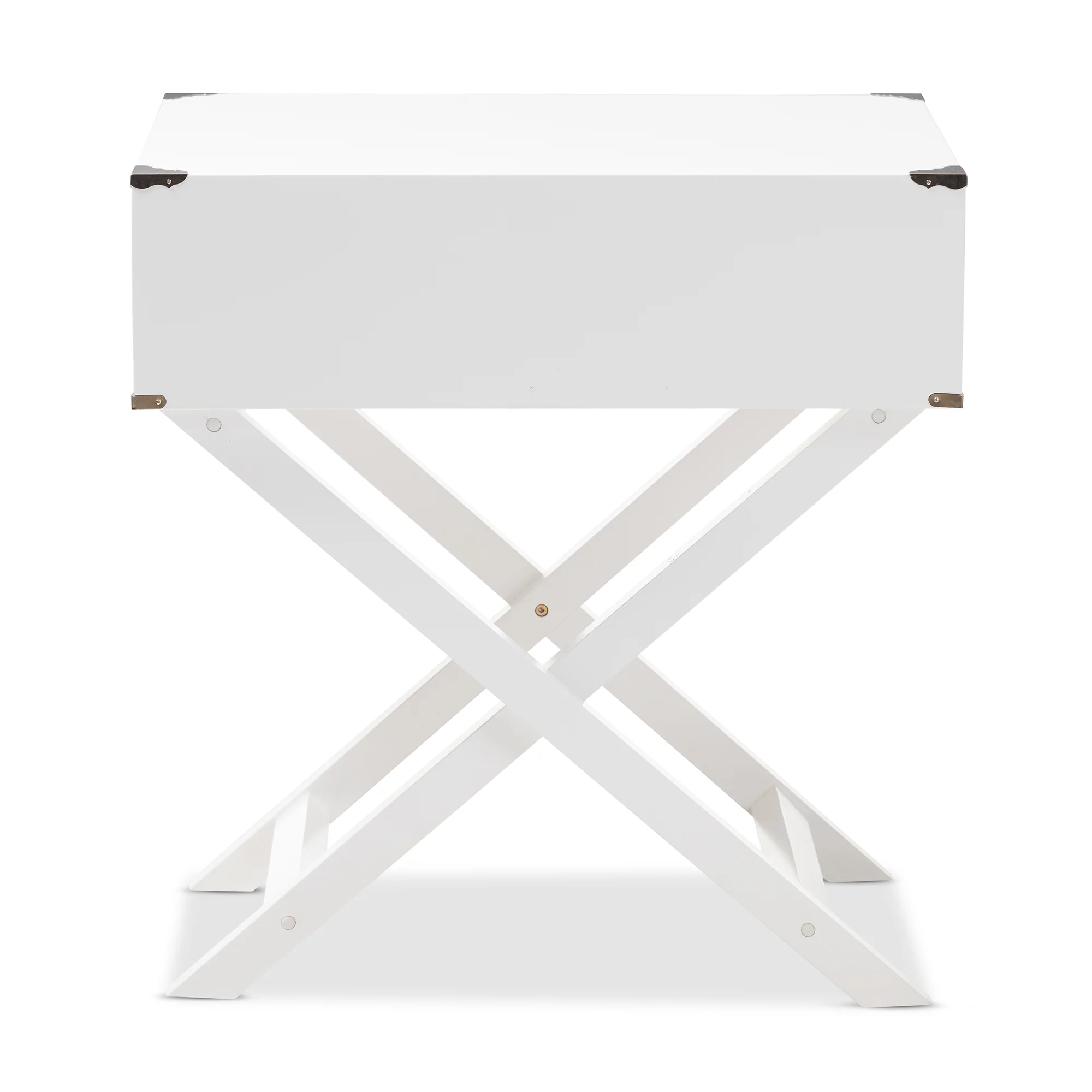 Baxton Studio Curtice Modern And Contemporary White 1-Drawer Wooden End Table - Image 6