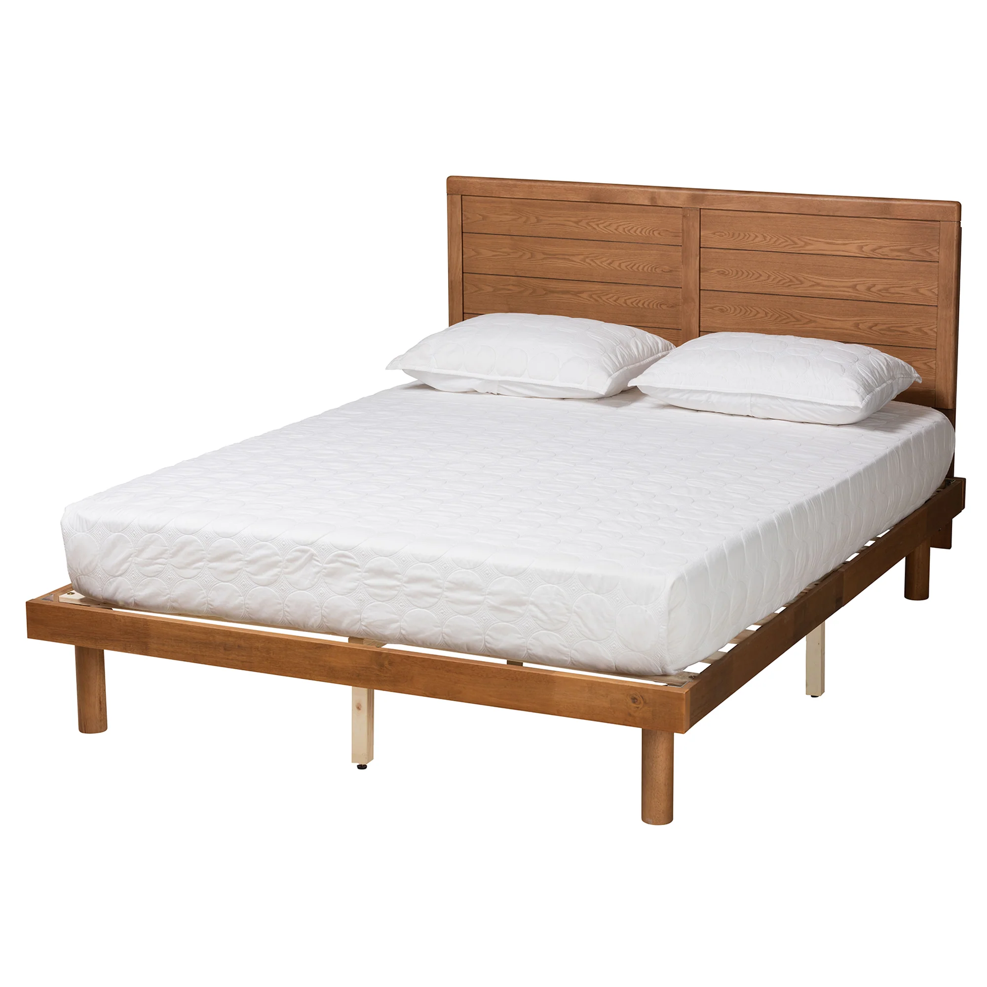 Baxton Studio Daina Mid-Century Modern Ash Walnut Finished Wood Full Size Platform Bed - Image 2