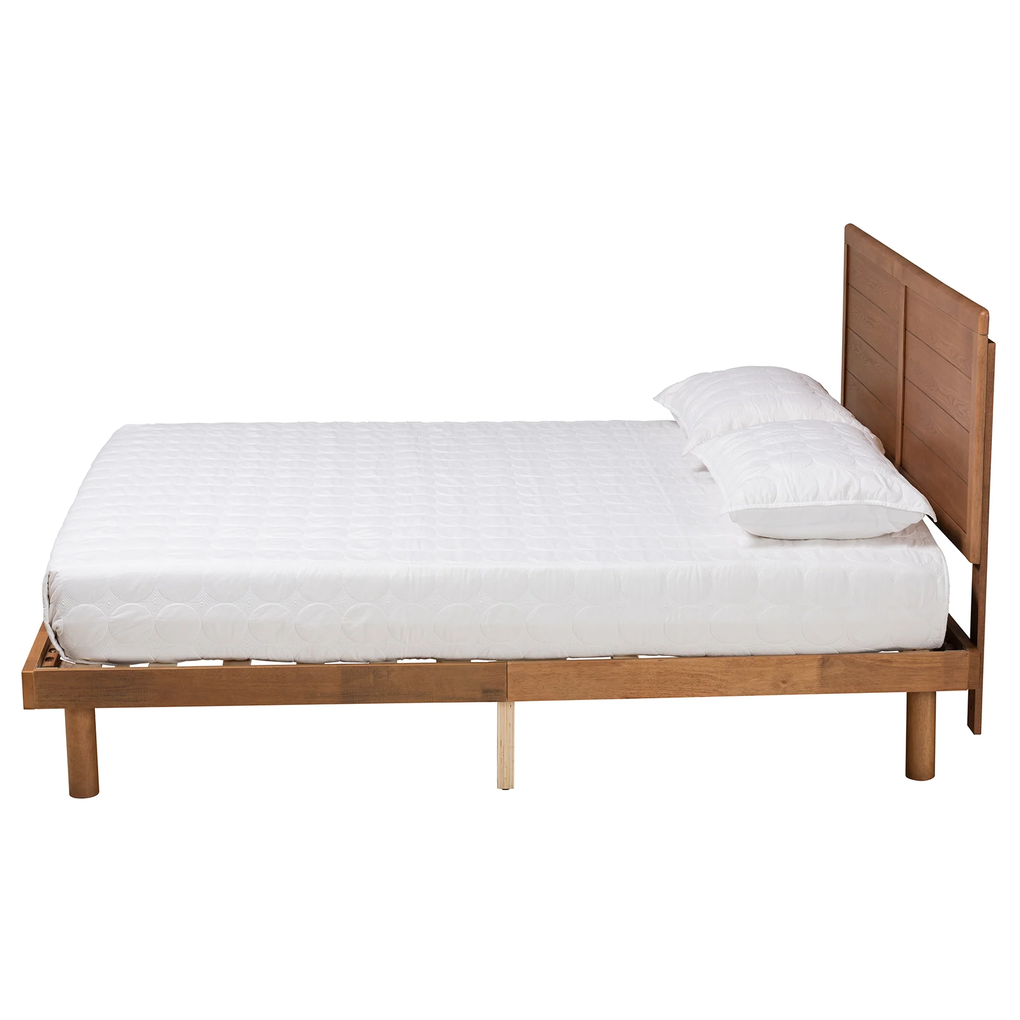 Baxton Studio Daina Mid-Century Modern Ash Walnut Finished Wood Full Size Platform Bed - Image 3