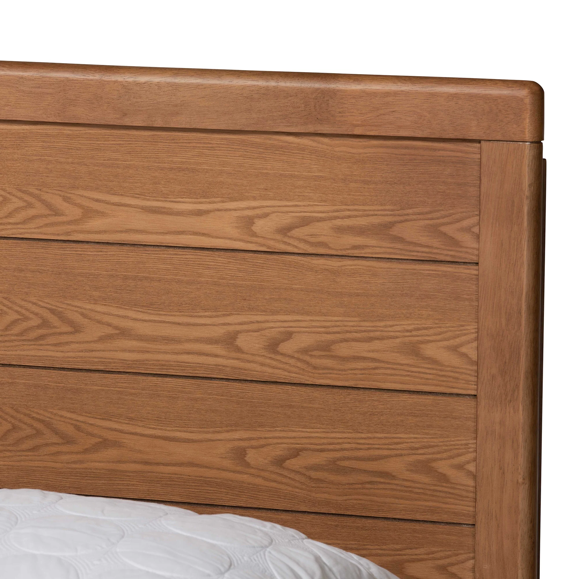 Baxton Studio Daina Mid-Century Modern Ash Walnut Finished Wood Full Size Platform Bed - Image 5