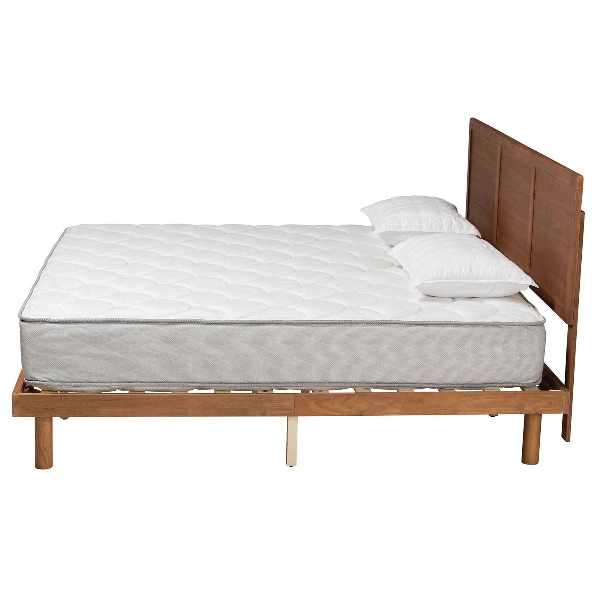 Baxton Studio Daina Mid-Century Modern Ash Walnut Finished Wood King Size Platform Bed - Image 3