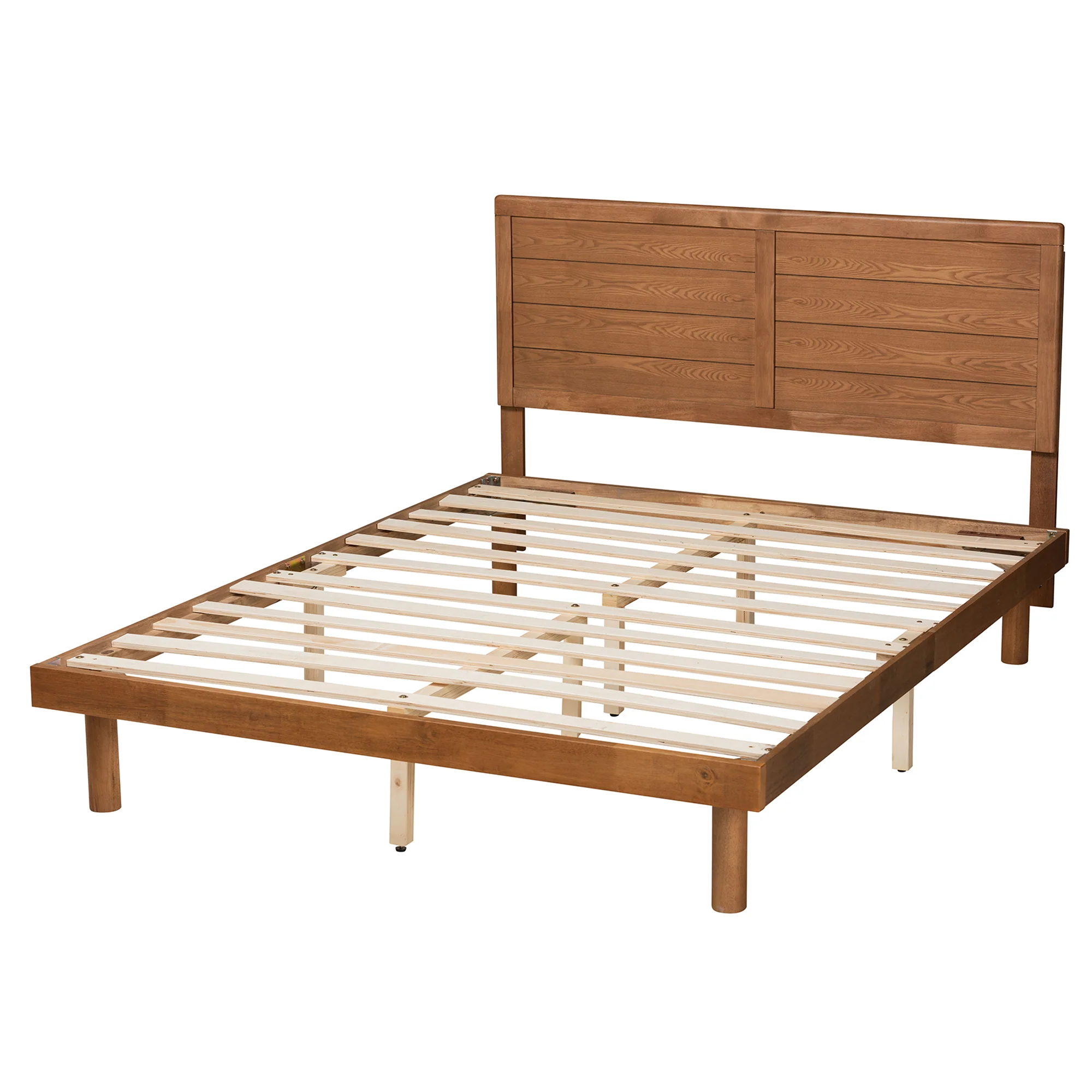 Baxton Studio Daina Mid-Century Modern Ash Walnut Finished Wood Queen Size Platform Bed - Image 4