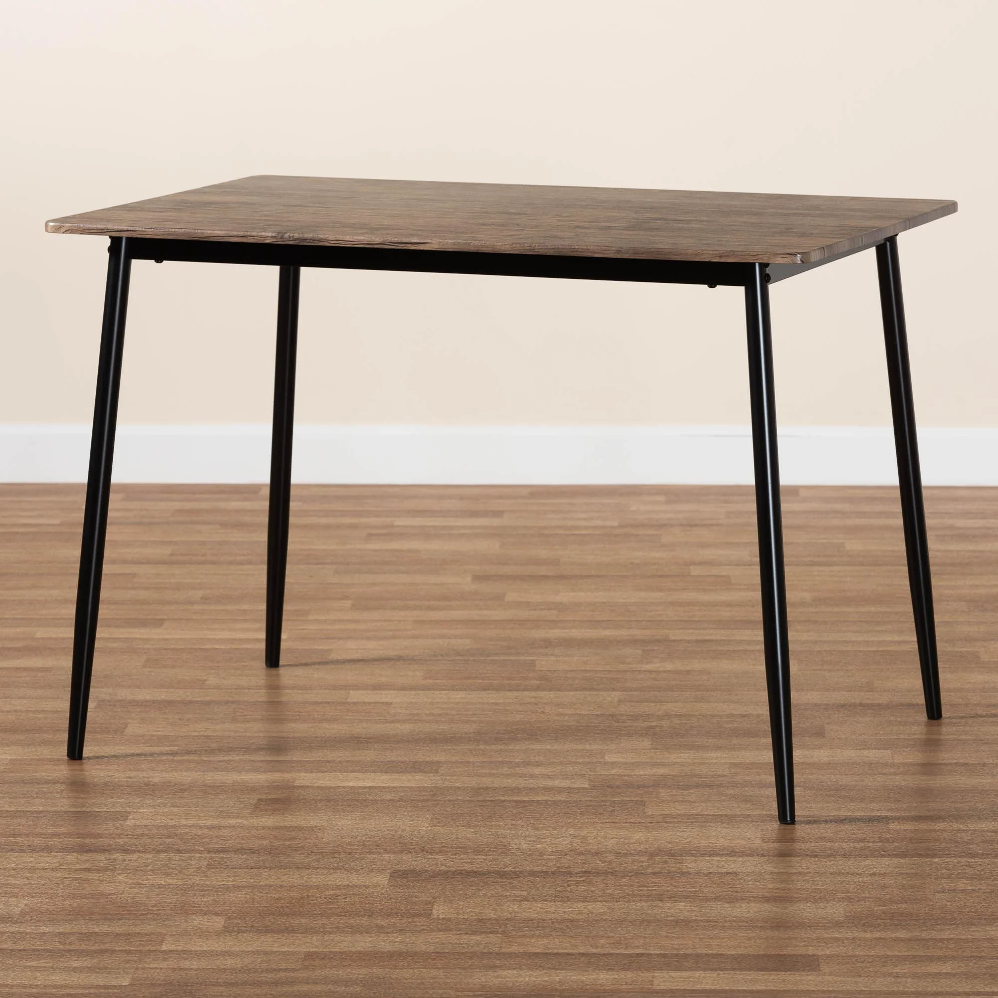 Baxton Studio Dalair Industrial Rustic Brown Wood and Metal Dining Table - Image 2