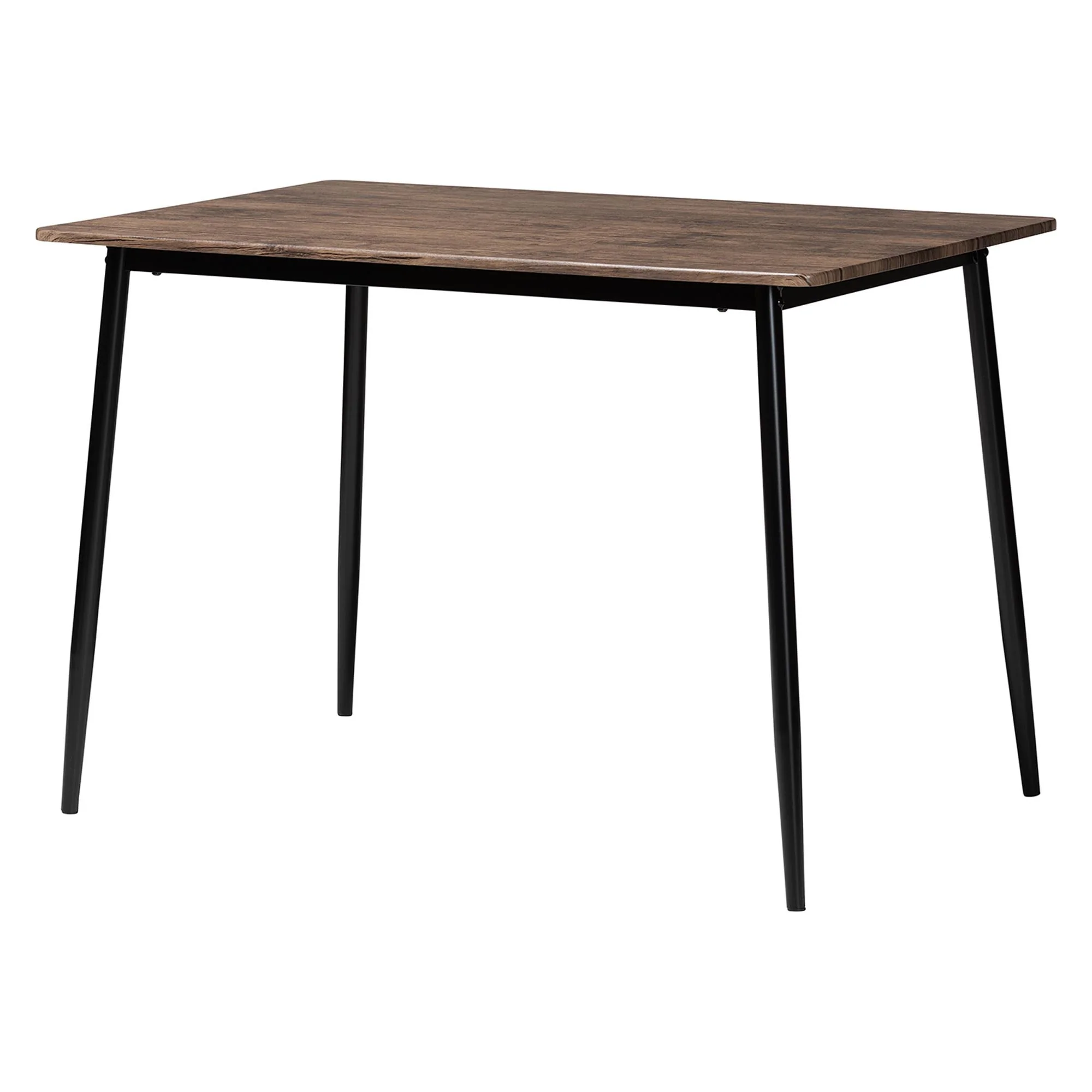 Baxton Studio Dalair Industrial Rustic Brown Wood and Metal Dining Table - Image 4