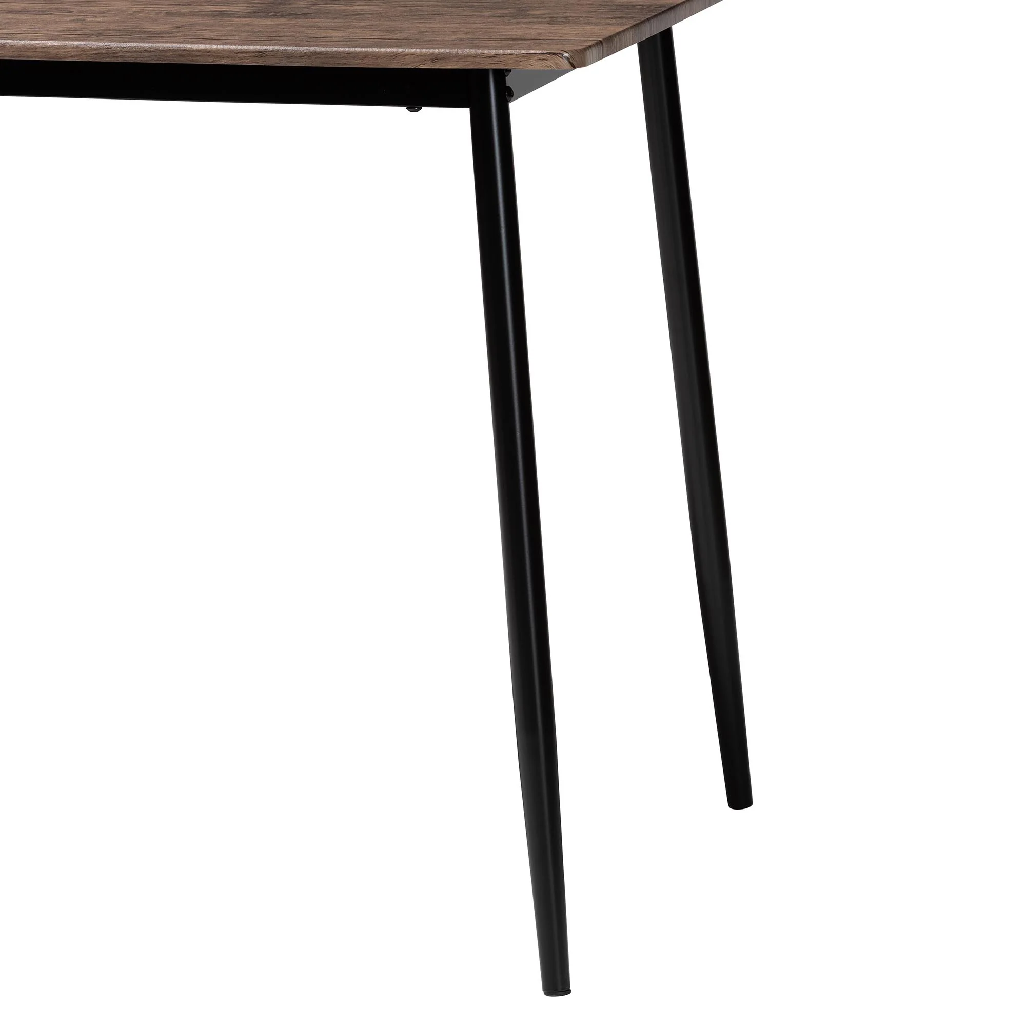 Baxton Studio Dalair Industrial Rustic Brown Wood and Metal Dining Table - Image 7