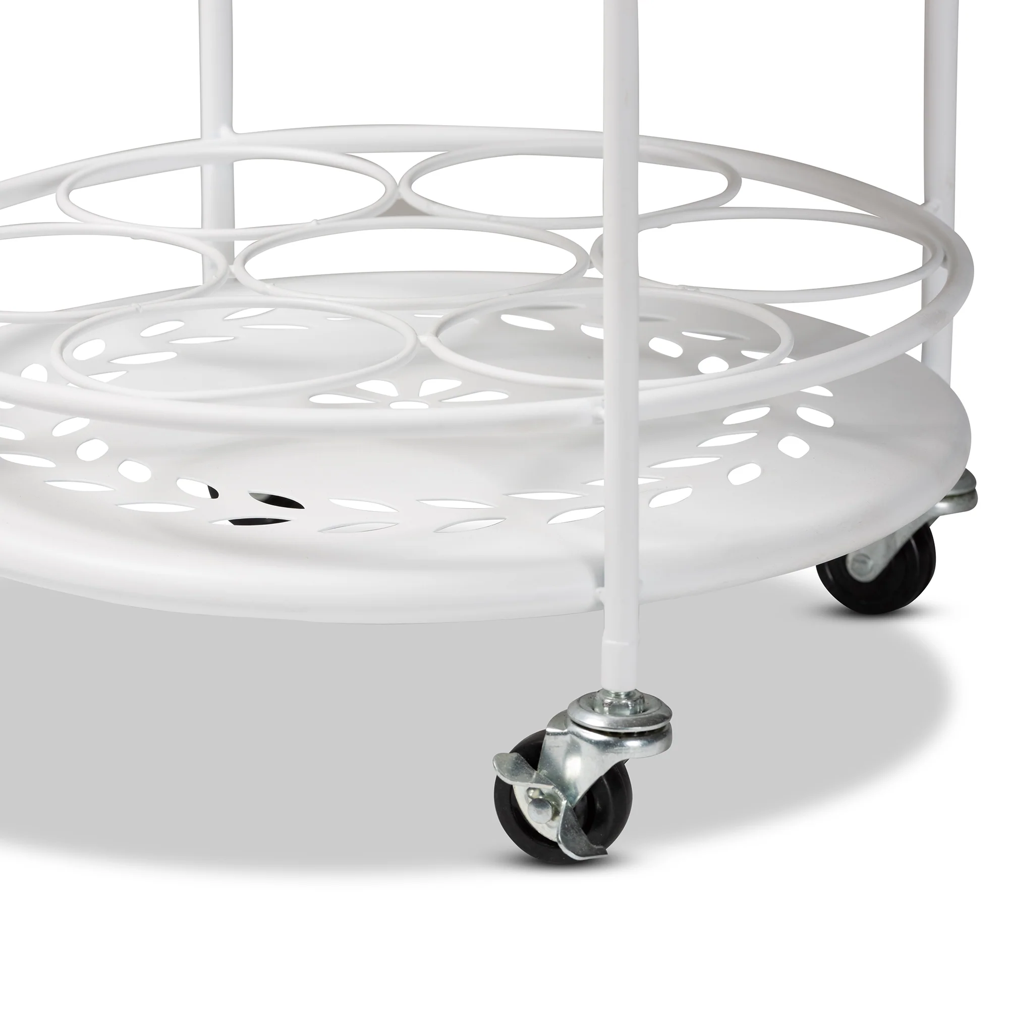Baxton Studio Dallan Modern Industrial White Metal 2-Tier Kitchen Cart - Image 4
