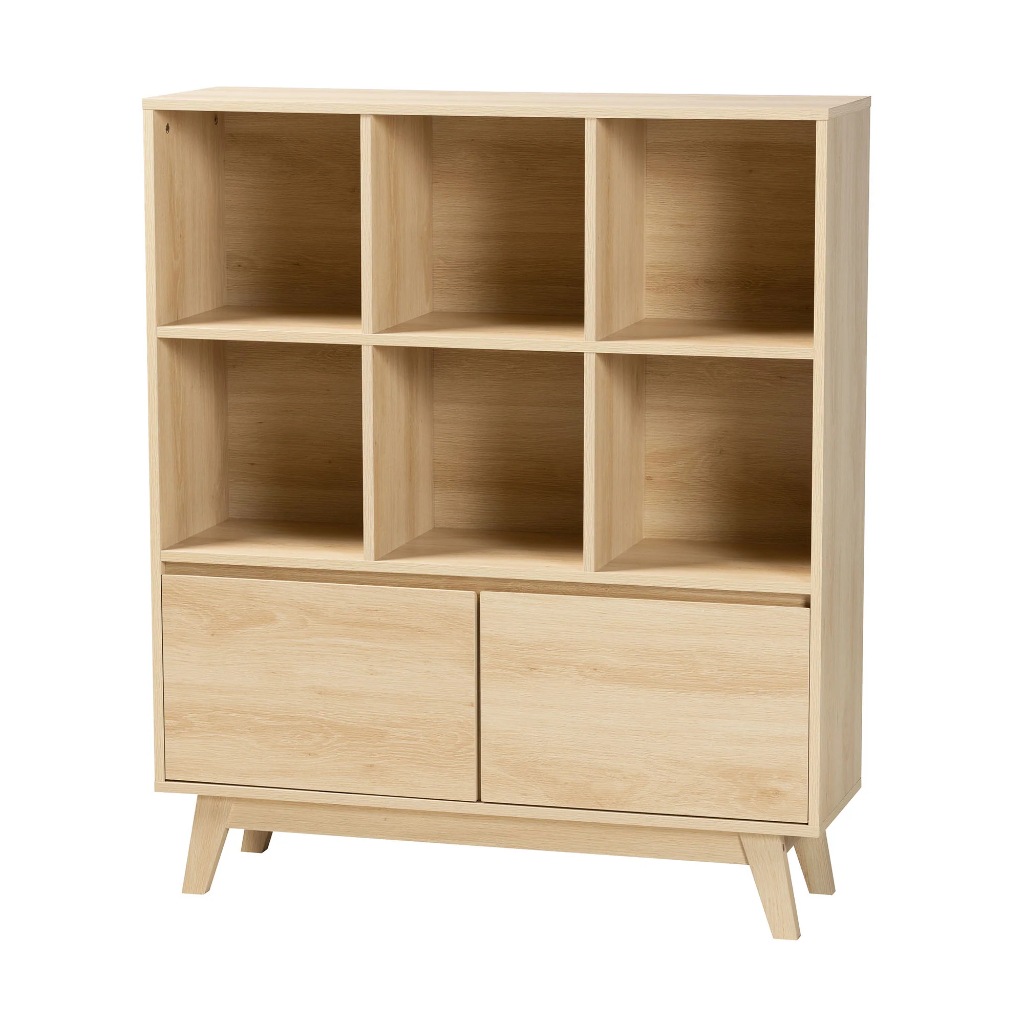 Baxton Studio Danina Japandi Oak Brown Finished Wood Bookshelf - Image 4