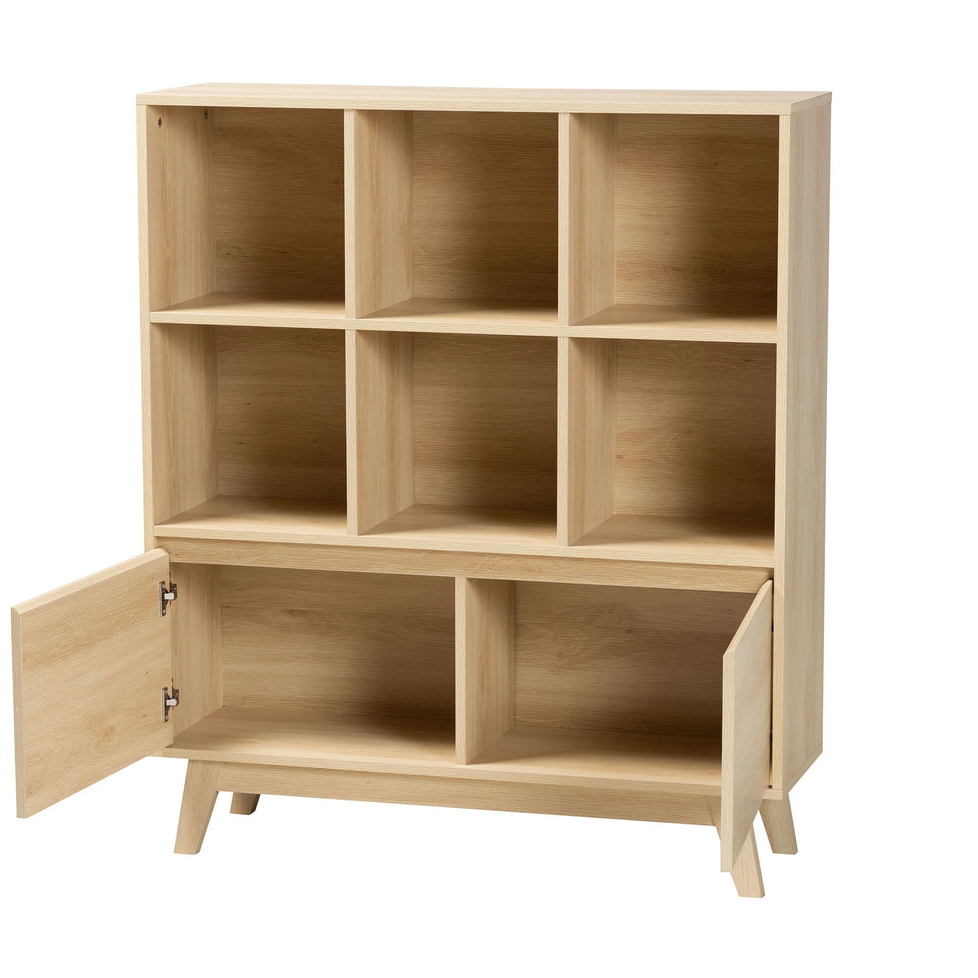 Baxton Studio Danina Japandi Oak Brown Finished Wood Bookshelf - Image 5