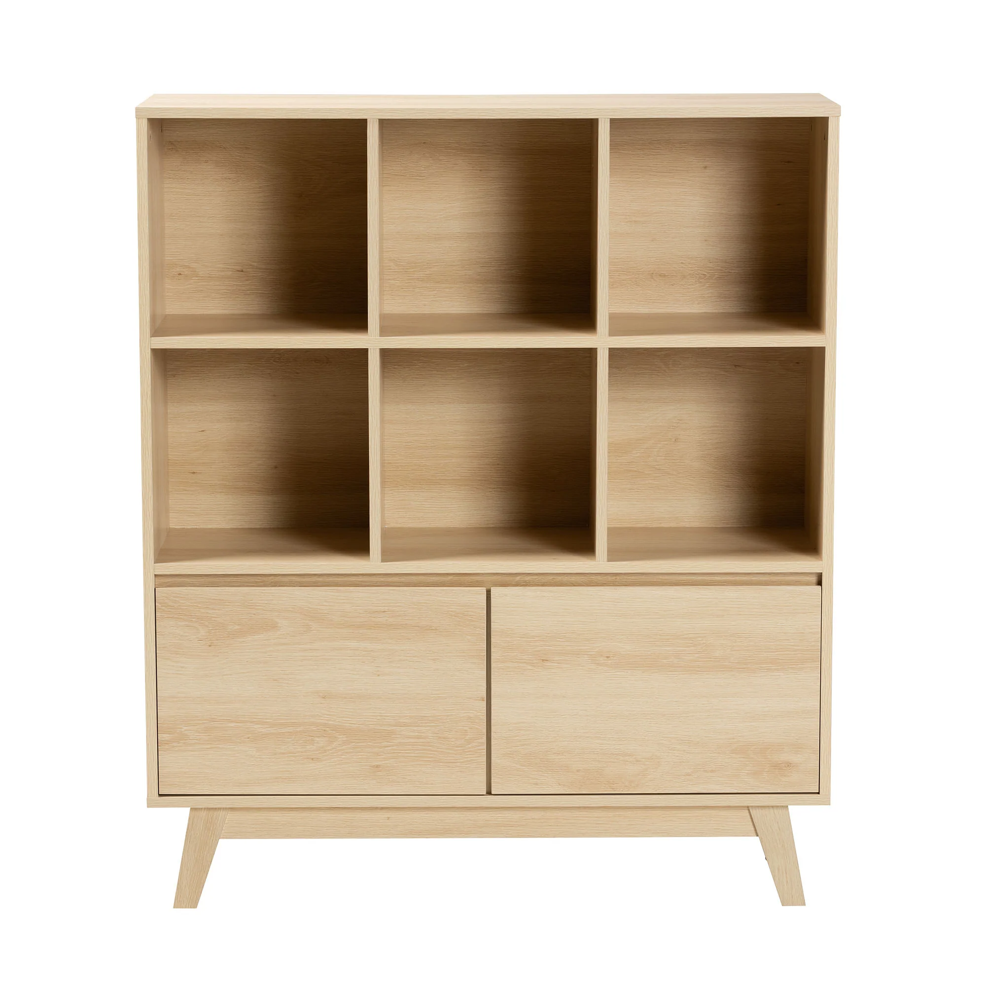 Baxton Studio Danina Japandi Oak Brown Finished Wood Bookshelf - Image 6