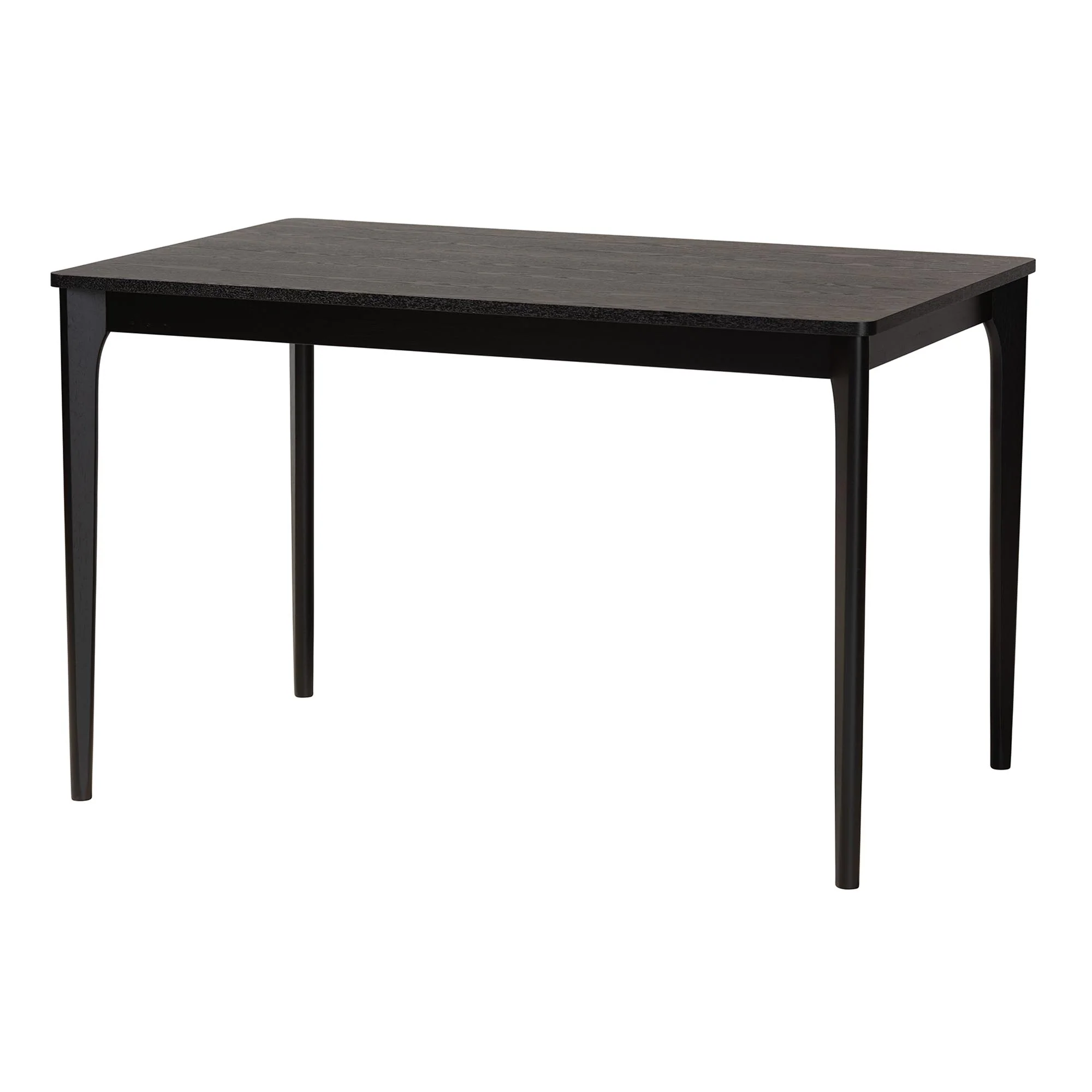 Baxton Studio Dannell Mid-Century Modern Cream Fabric and Black Finished Wood 5-Piece Dining Set - Image 4