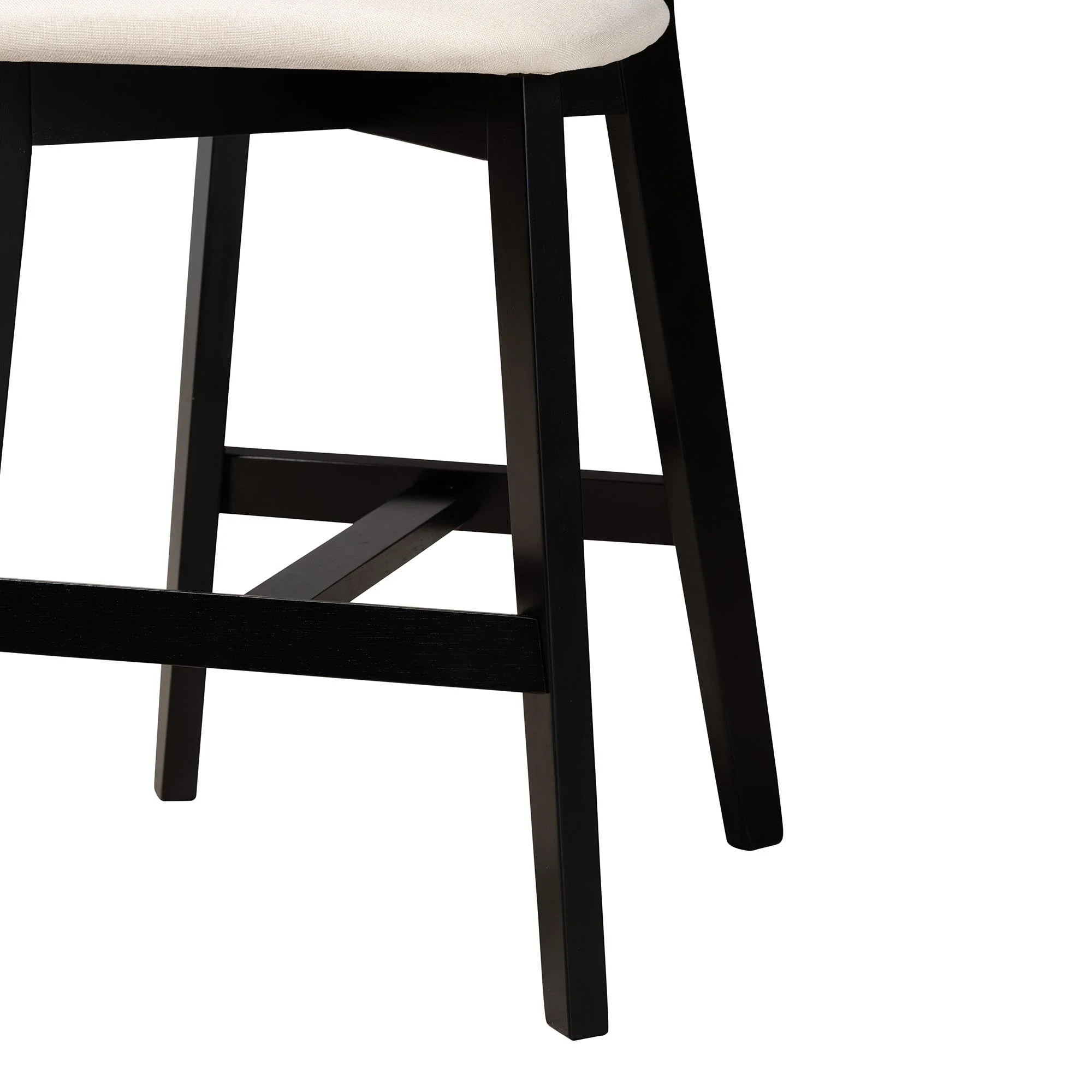 Baxton Studio Dannell Mid-Century Modern Cream Fabric and Black Finished Wood 5-Piece Pub Set - Image 7