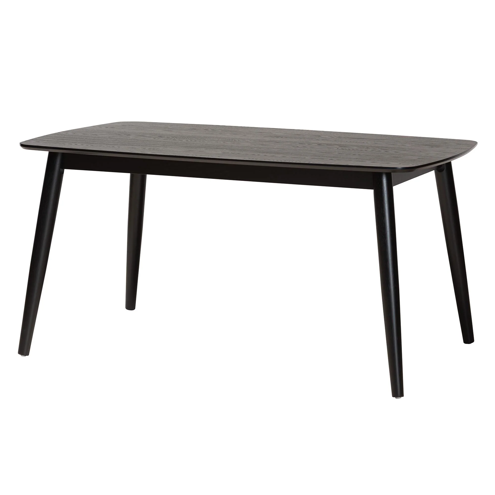 Baxton Studio Dannell Mid-Century Modern Cream Fabric and Black Finished Wood 7-Piece Dining Set - Image 4