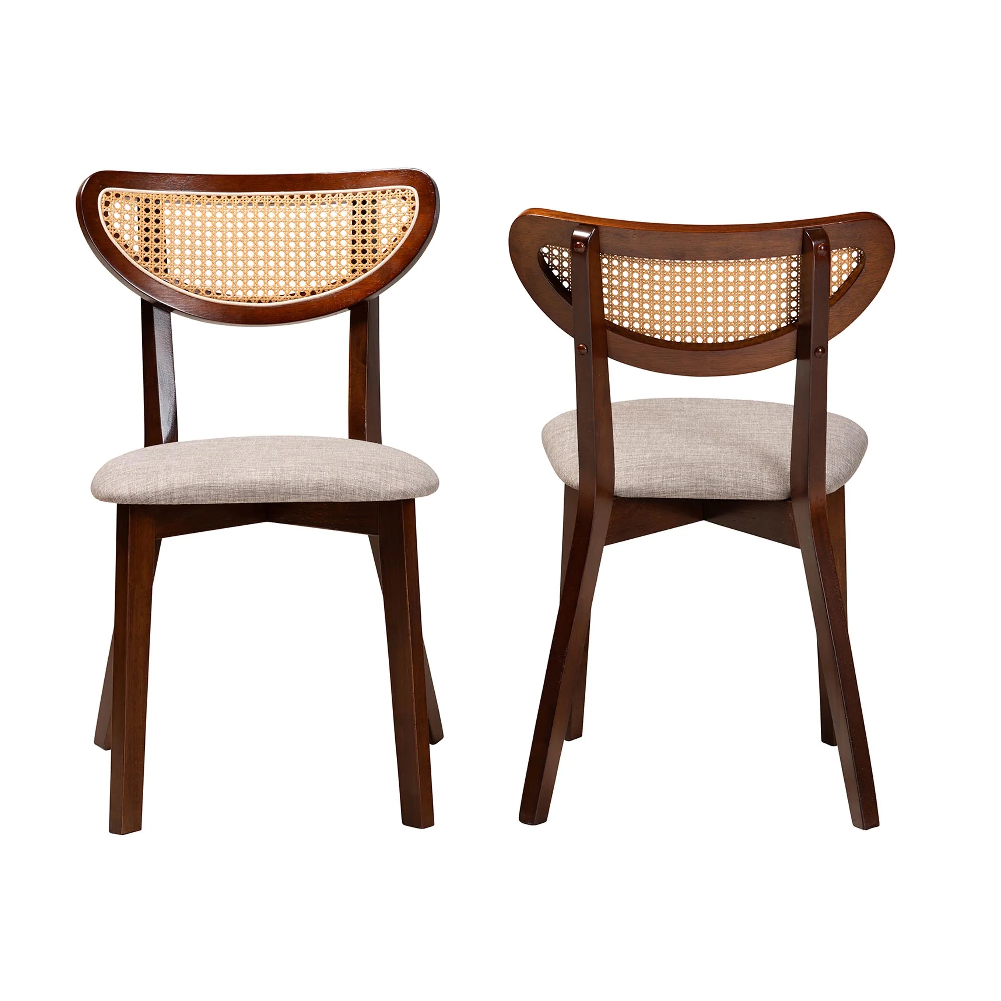Baxton Studio Dannell Mid-Century Modern Cream Fabric and Black Finished Wood Dining Chair - Image 12