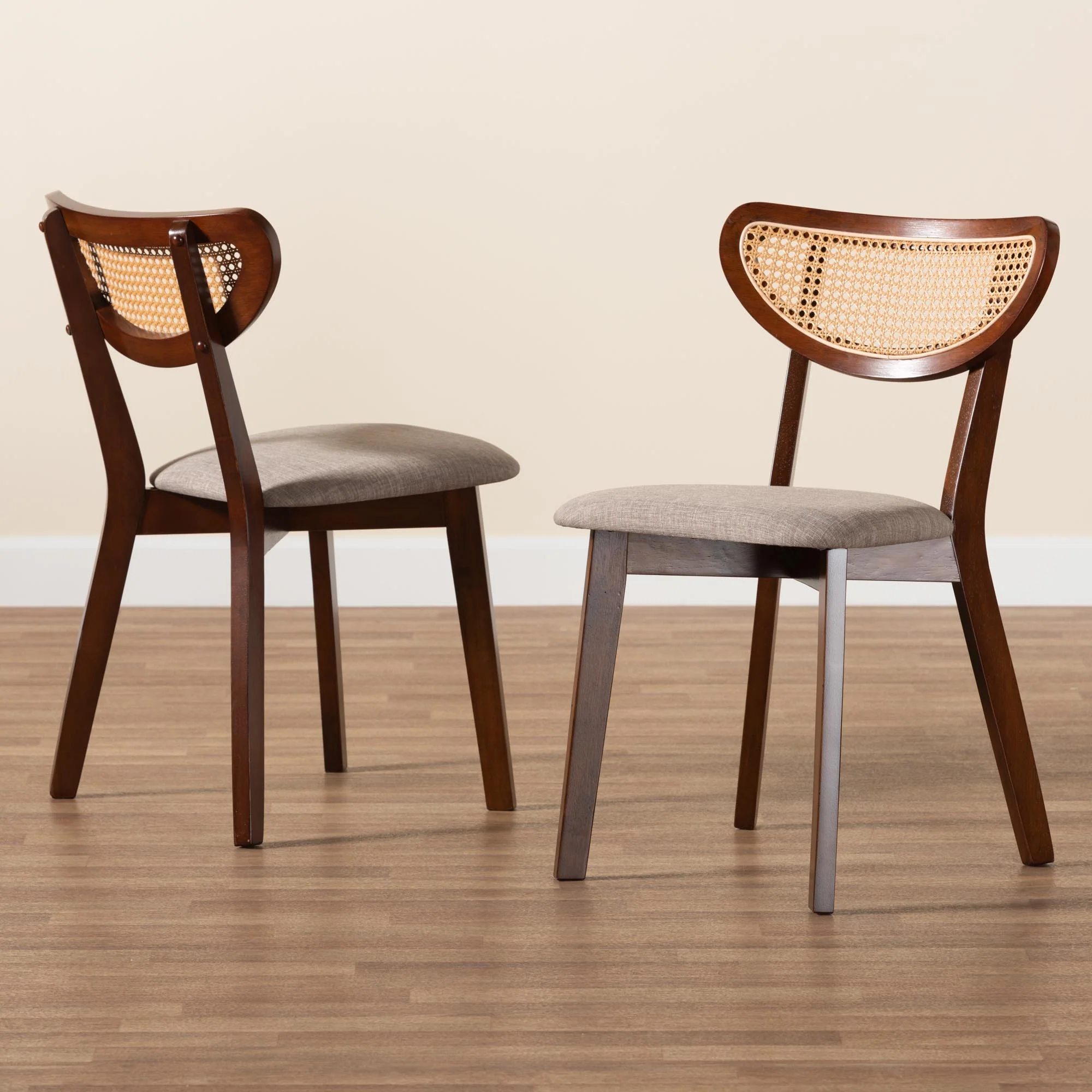 Baxton Studio Dannell Mid-Century Modern Cream Fabric and Black Finished Wood Dining Chair - Image 18
